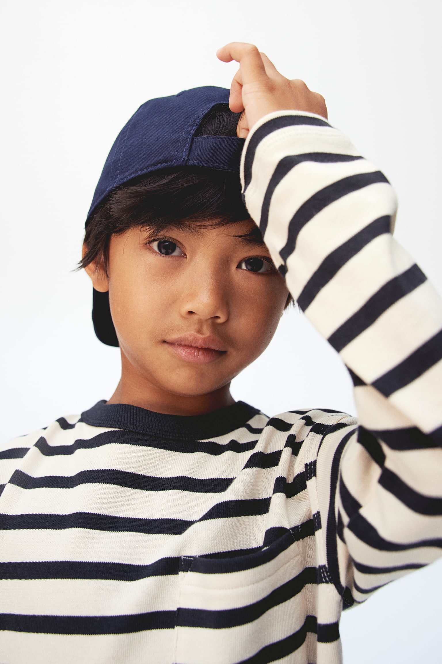 Long-sleeved T-shirt - White/Black striped/Blue/Striped/Light grey/Brown striped/Bright blue/Striped - 2