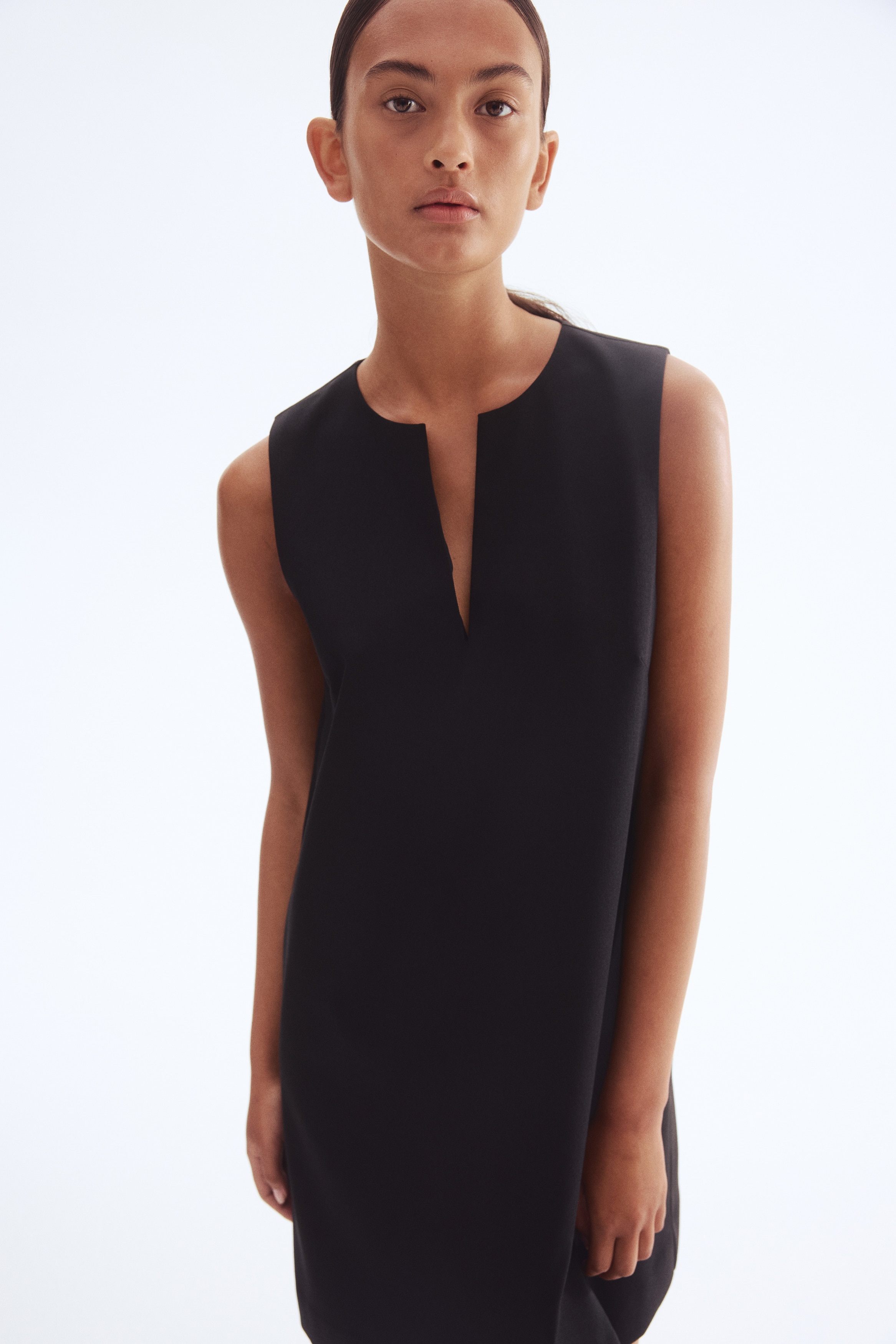 Twill shift dress