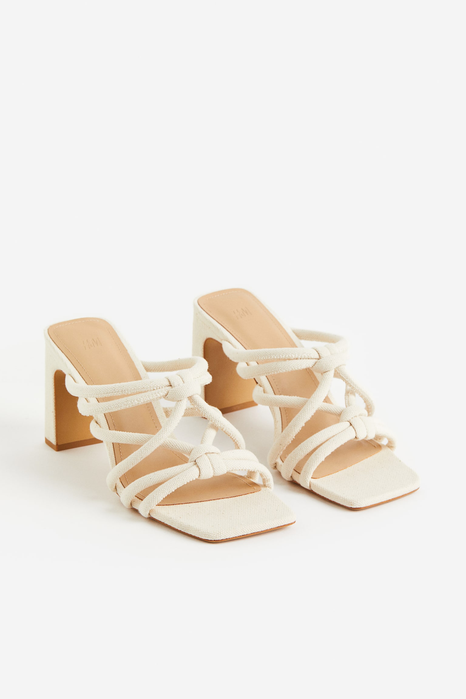 Square Toe Mules - White - 4