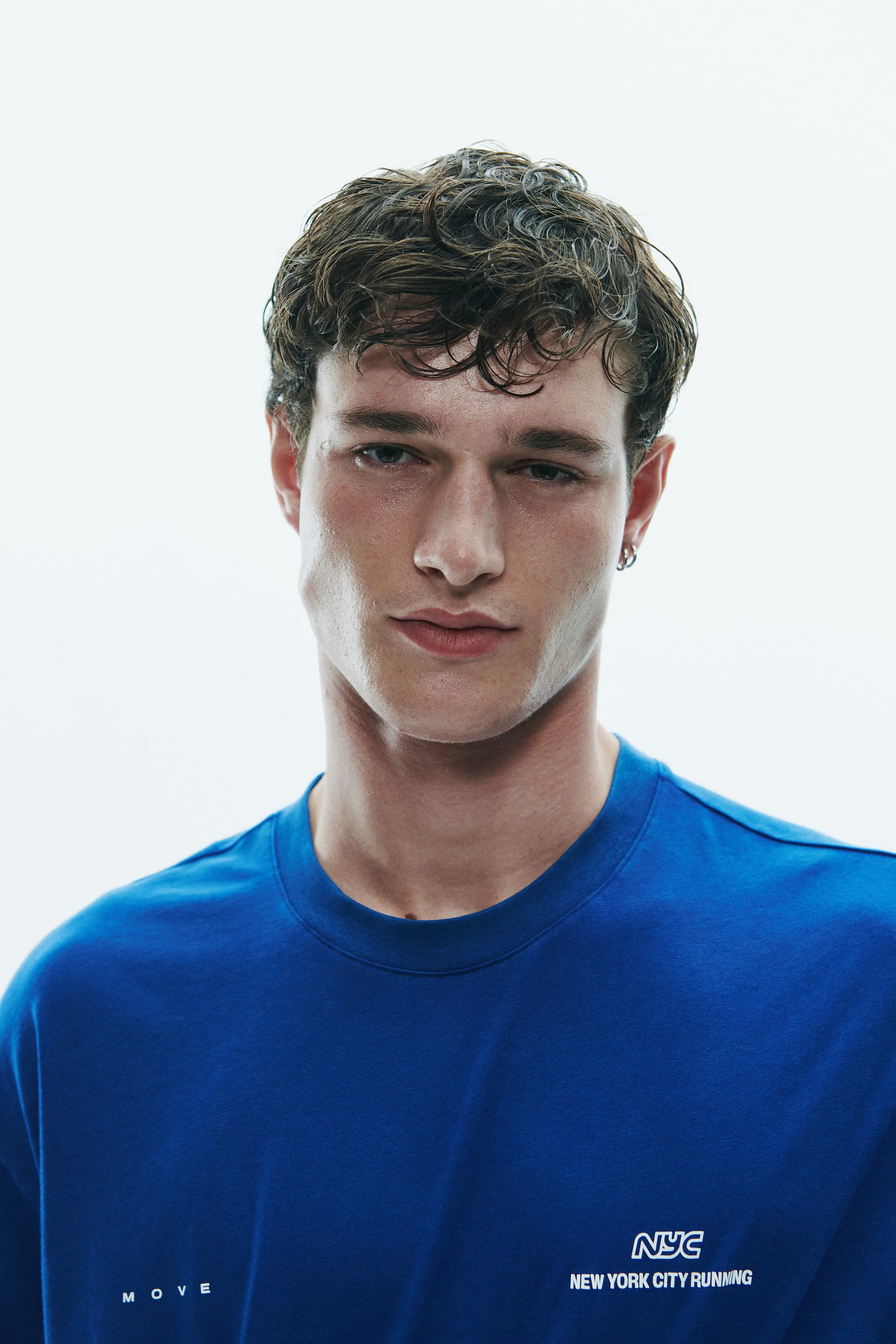 Мужская футболка H&M Move Boxy Sports with DryMove™, цвет: Синий — фото 4