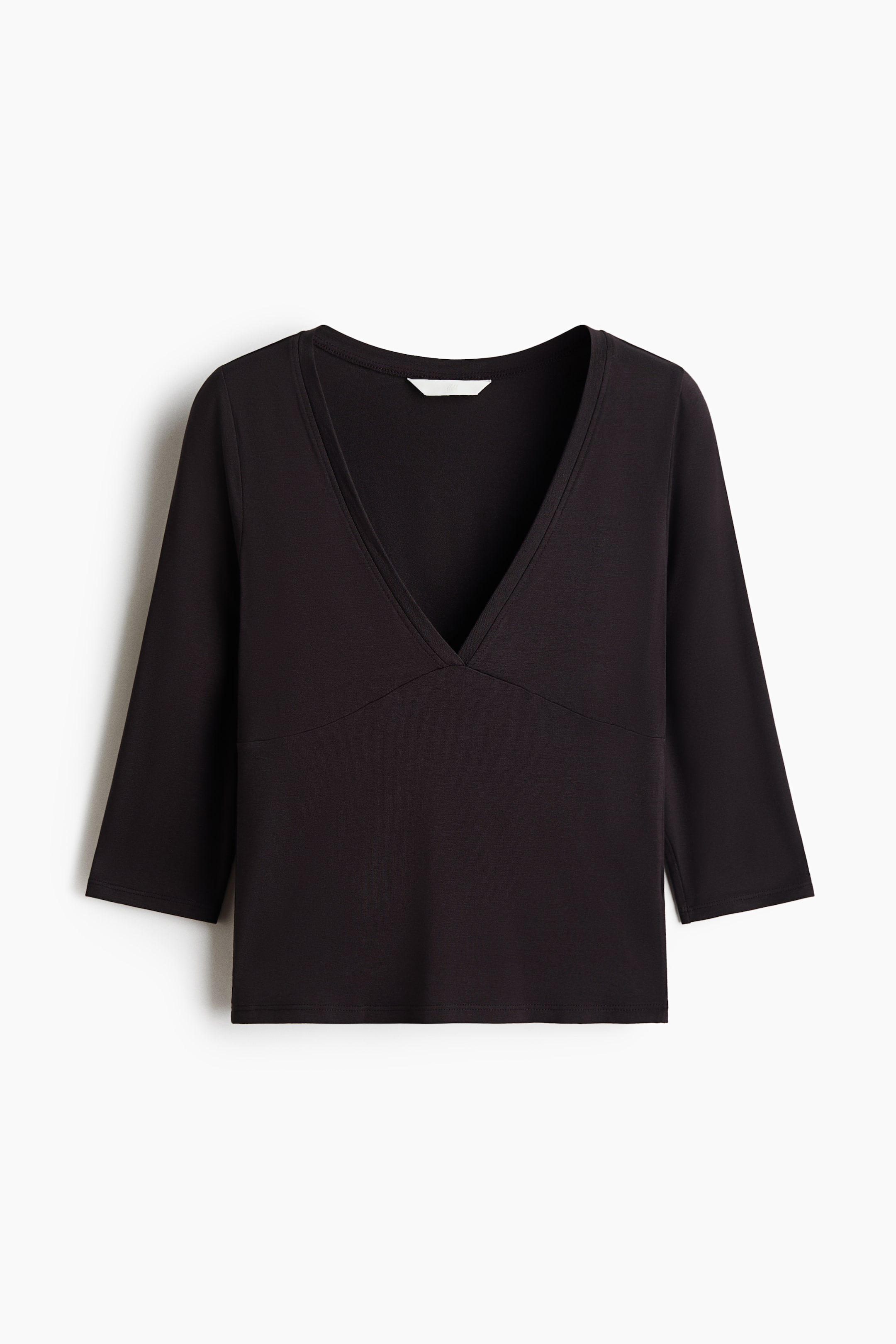 View larger image: V-neck viscose top - Dark brown - Ladies | H&M 1
