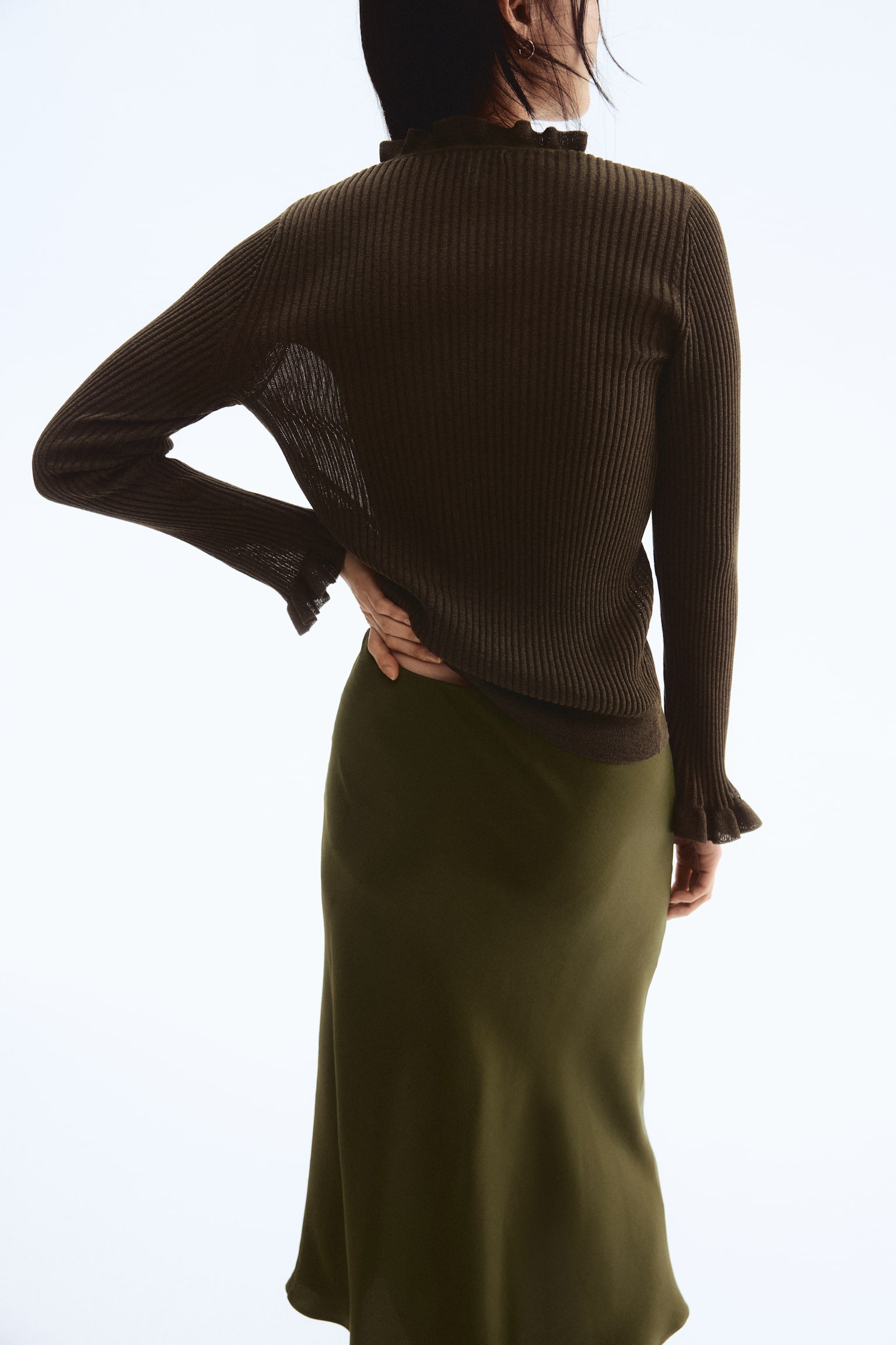 Saten İç Etek - Koyu yeşil/Açık bej/Zebra desenli - 5