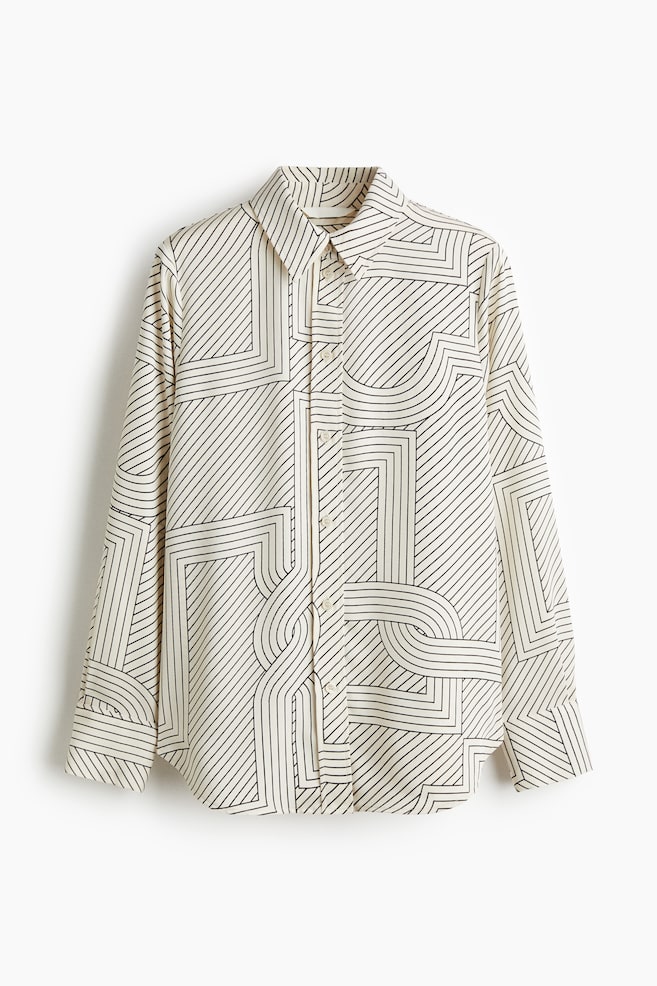 Shirt - Cream/Patterned/Burgundy/Striped/Light blue/Pinstriped/Black/Cream/Pinstriped/White/Navy blue/Patterned - 1