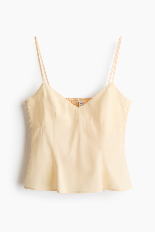 Peplum strappy top - Light yellow/Light dusty blue/gingham/Dark brown/polka dot - 1