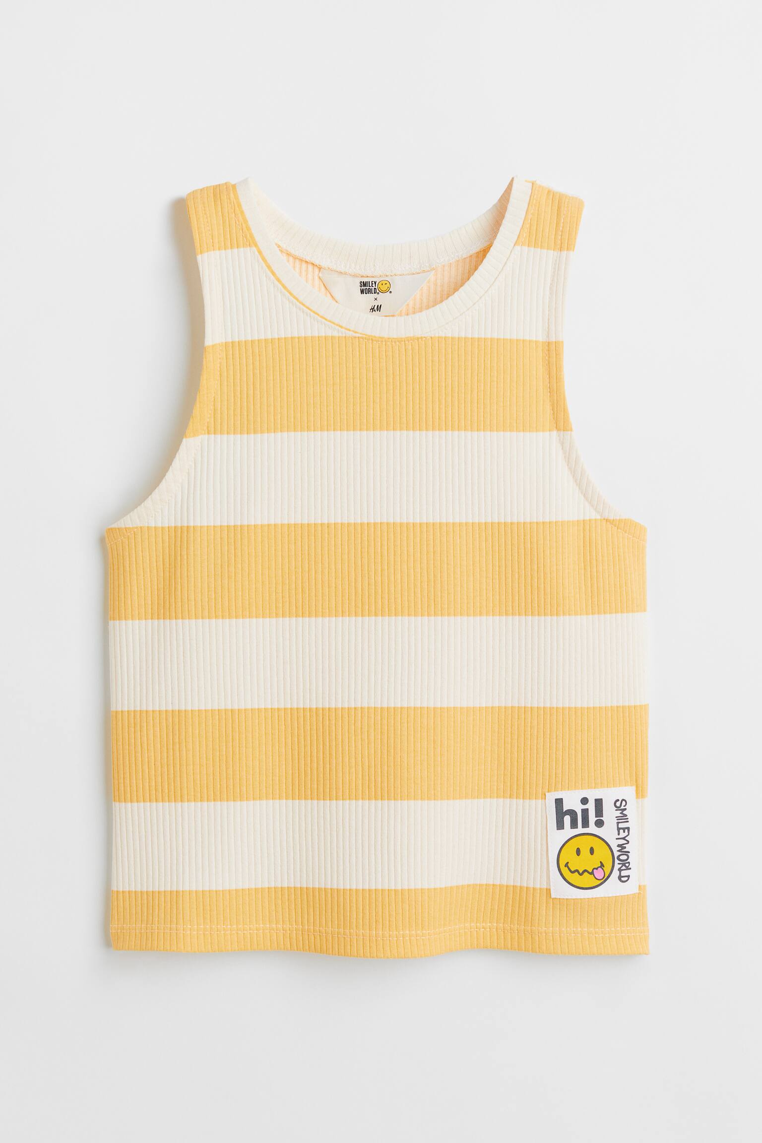 Cropped Cotton Tank - Yellow/SmileyWorld - 1