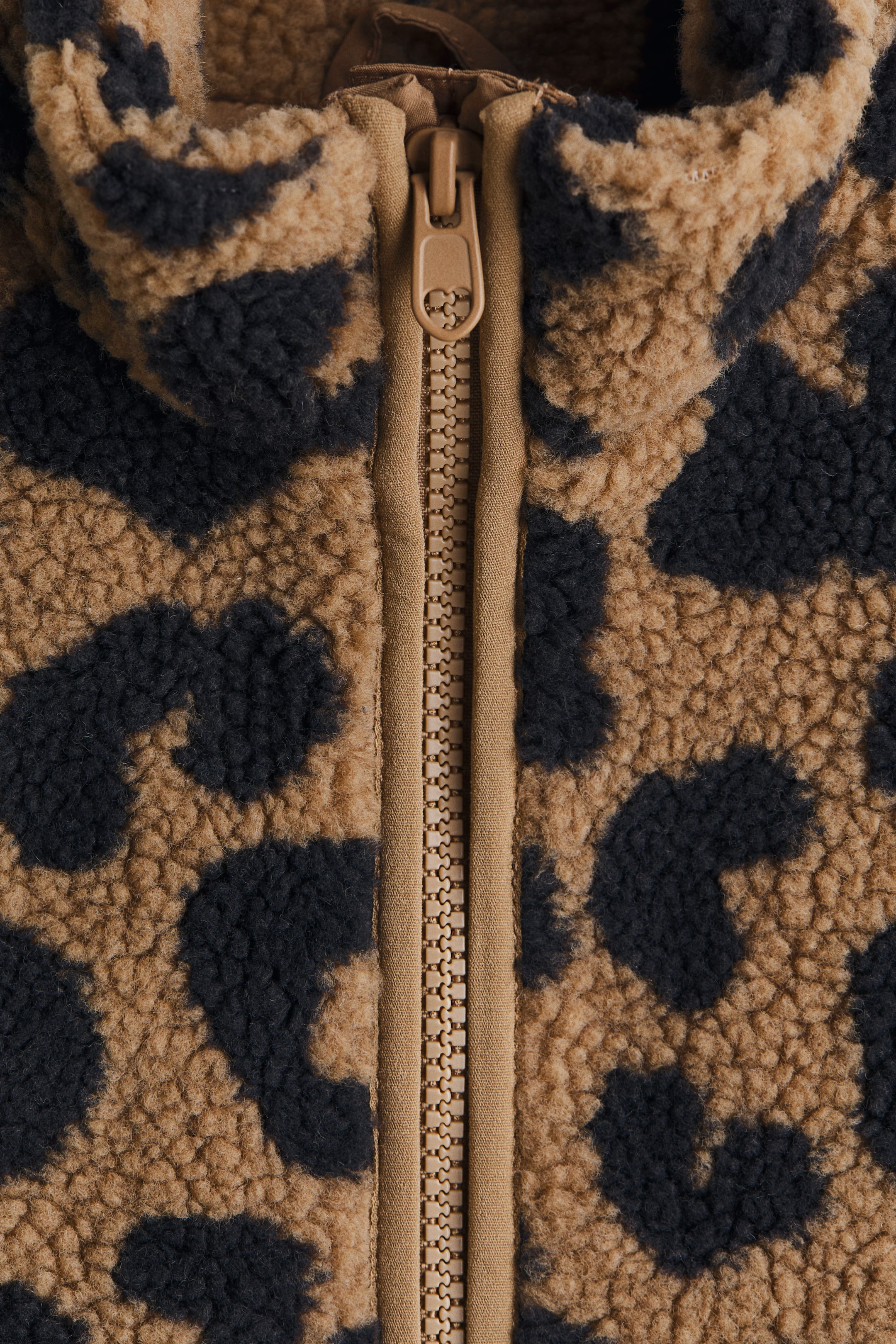 Patterned Teddy Fleece Jacket