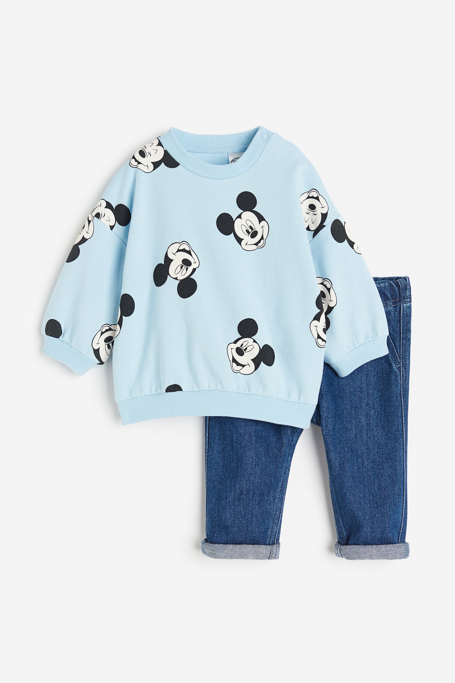 2-piece Sweater & Joggers Set - Blue/Mickey Mouse/Green/Mickey Mouse - 1