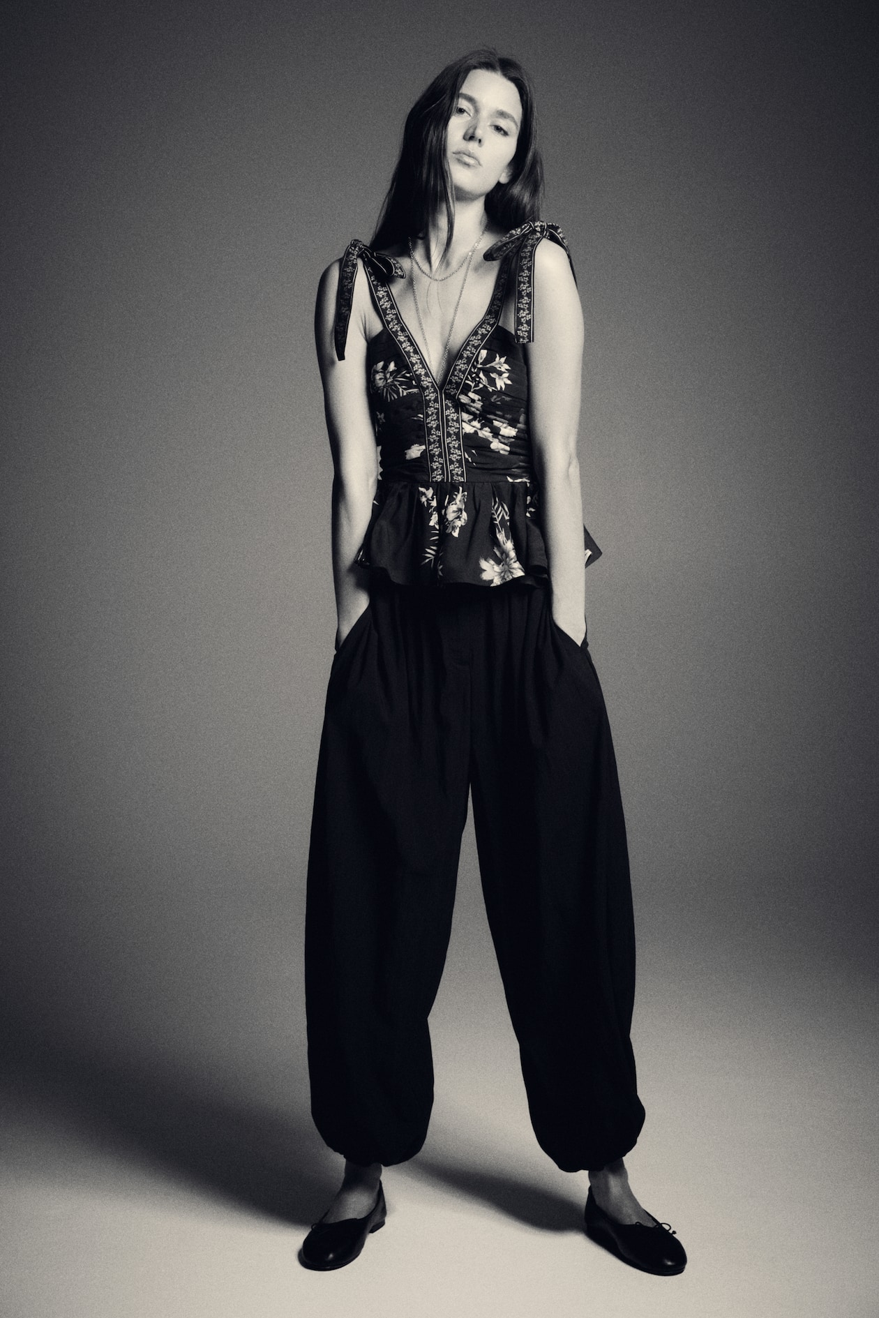 Peplum Top with Tie-Top Shoulder Straps - image 3