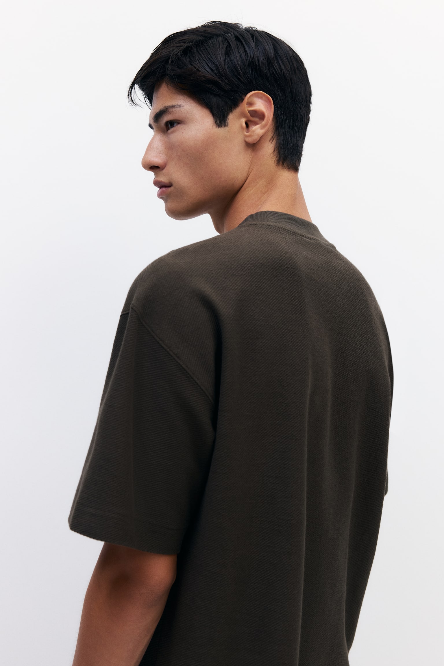 Playera Oversized Fit - Verde caqui oscuro/Negro/Blanco - 6