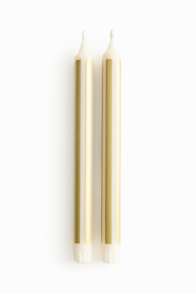 Pack de 2 velas estampadas - Dorado/Rayas/Rosa/Lazos/Dorado/Lazos - 1