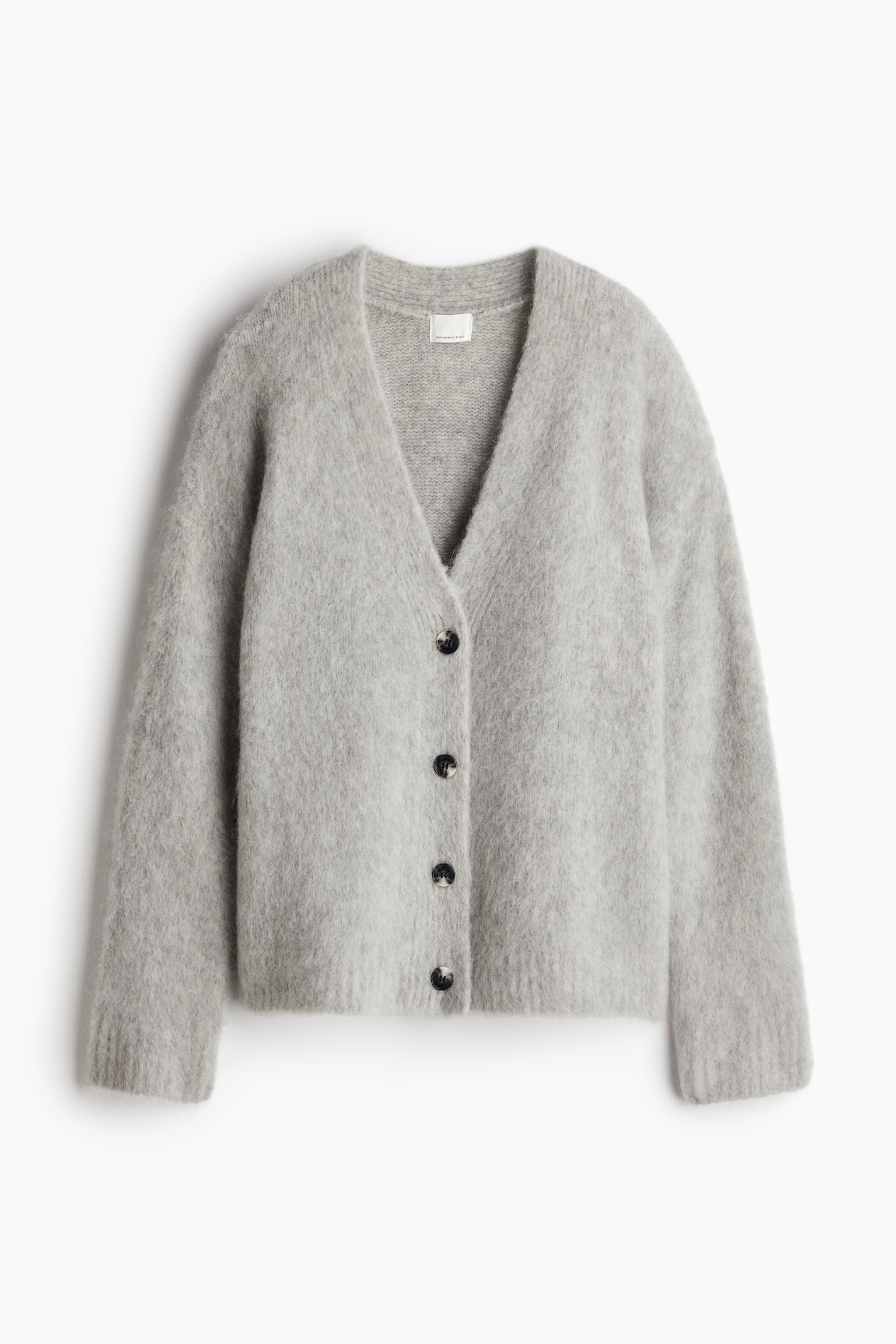 Mohair-blend cardigan - Light grey/Dusty blue - 2