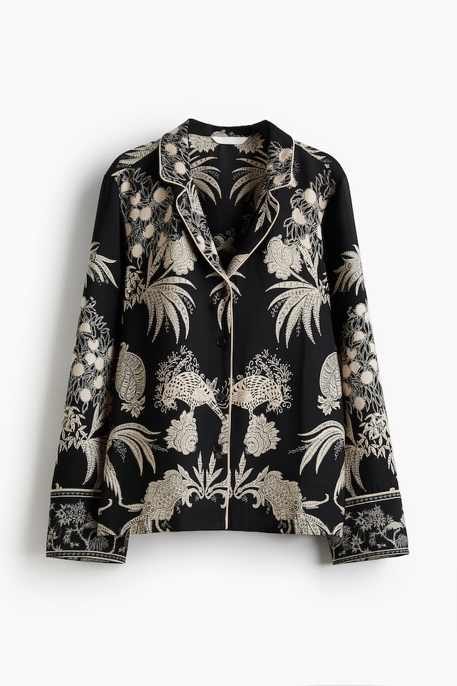 Printed Resort Shirt - Black/patterned - 1