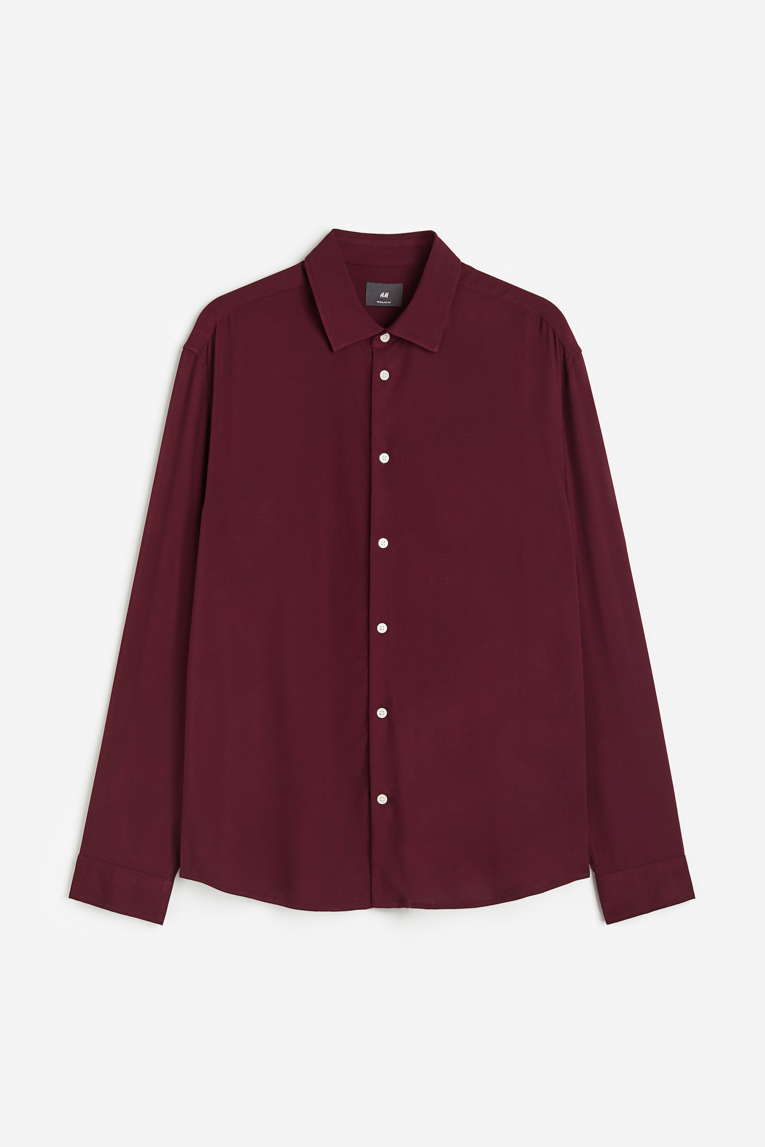 Regular Fit Viscose shirt - Dark red - 1