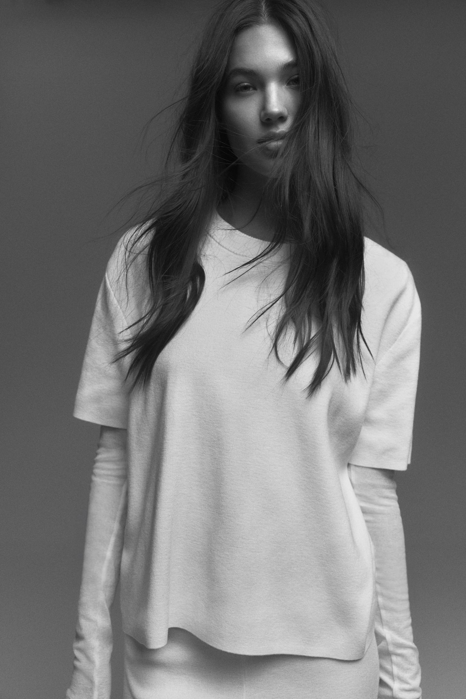 Fine-knit top - Cream/Burgundy - 5