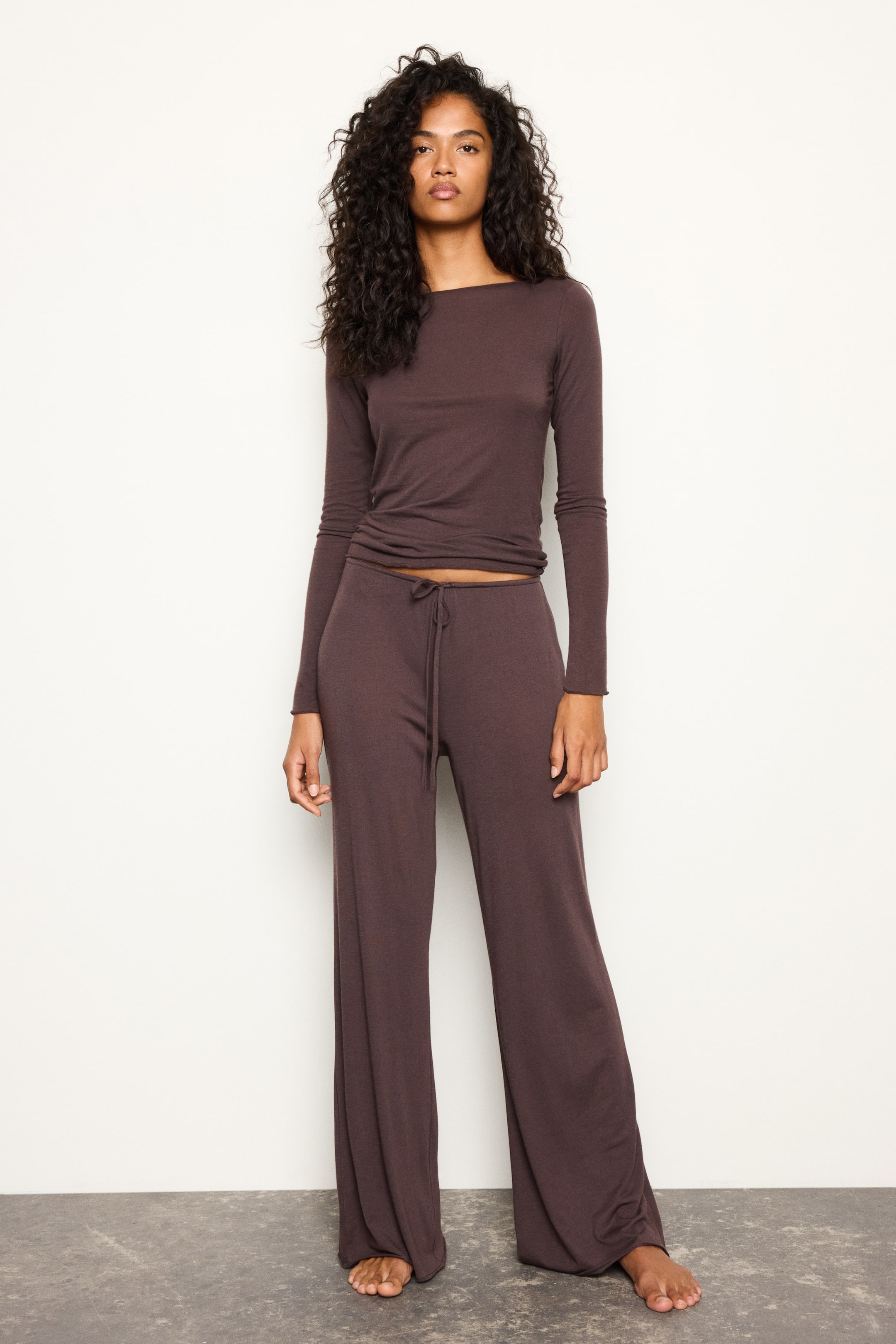 View larger image: Cashmere-blend trousers - Dark brown - Ladies | H&M 1