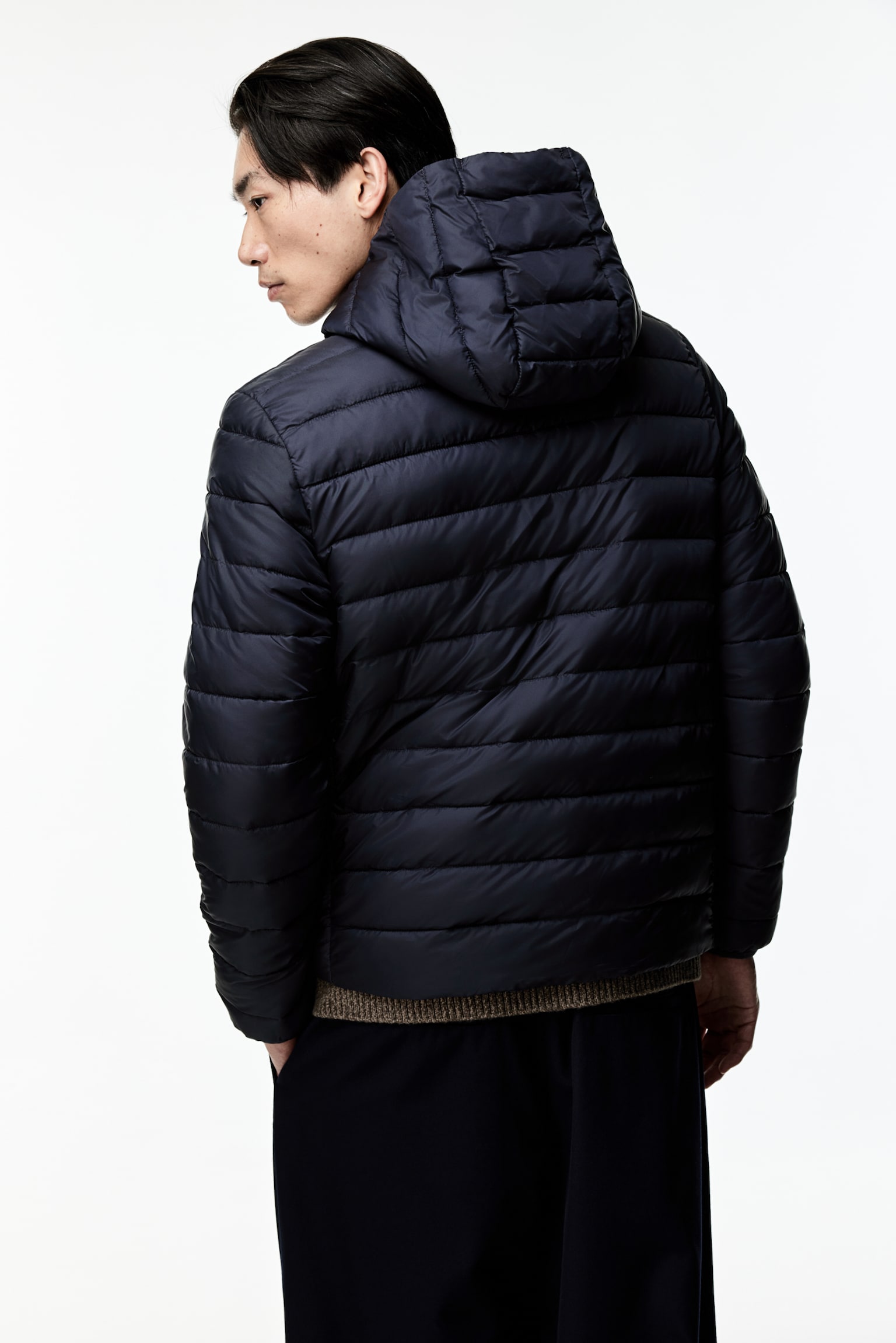 Slim Fit Lightweight puffer jacket - Navy blue/Black/Khaki green - 7