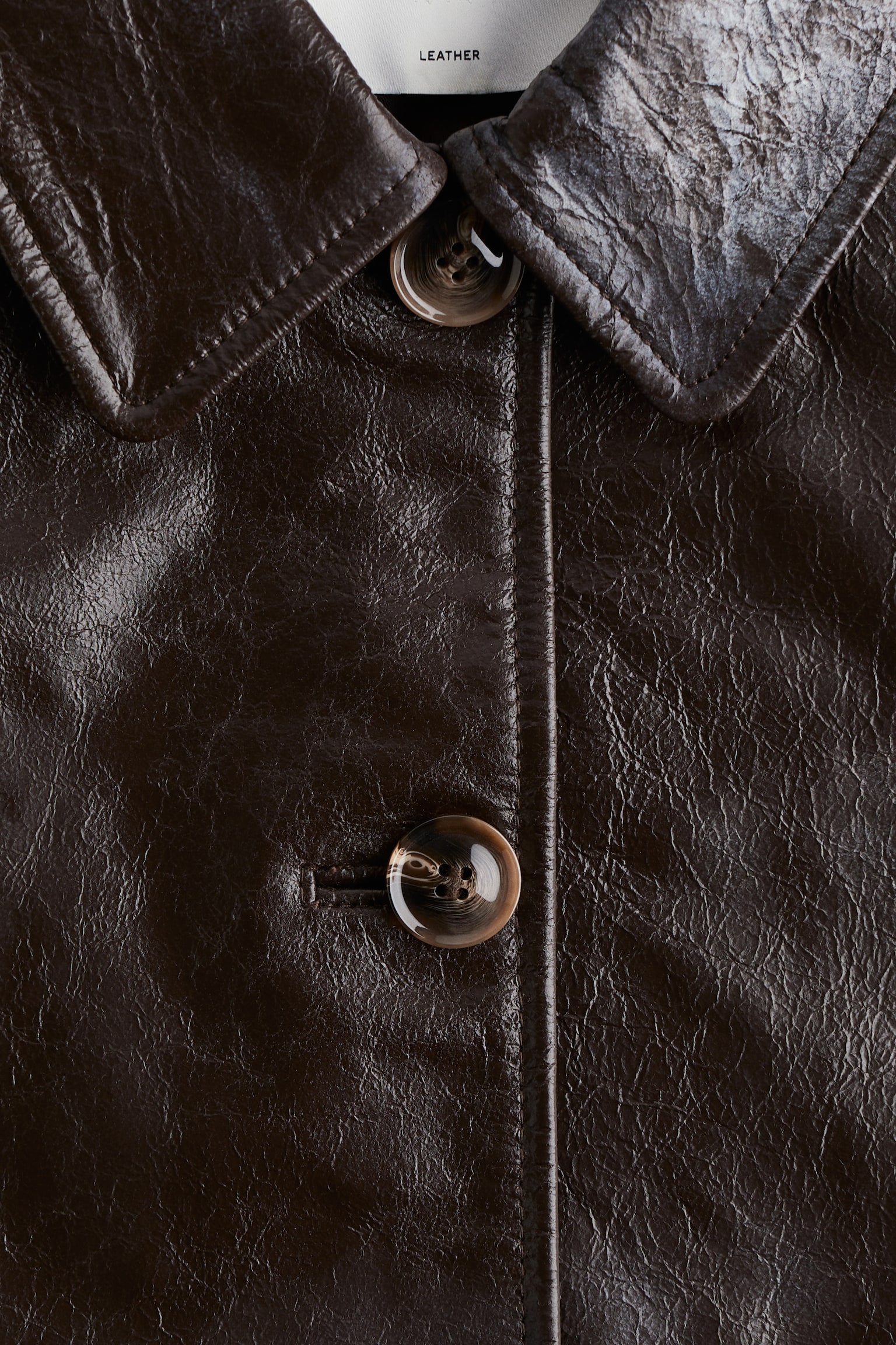 Leather jacket - Dark brown - 4