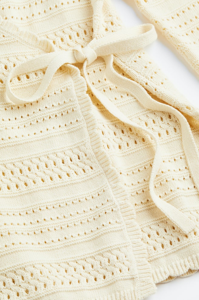 MAMA Pointelle-knit cardigan - Cream - 2