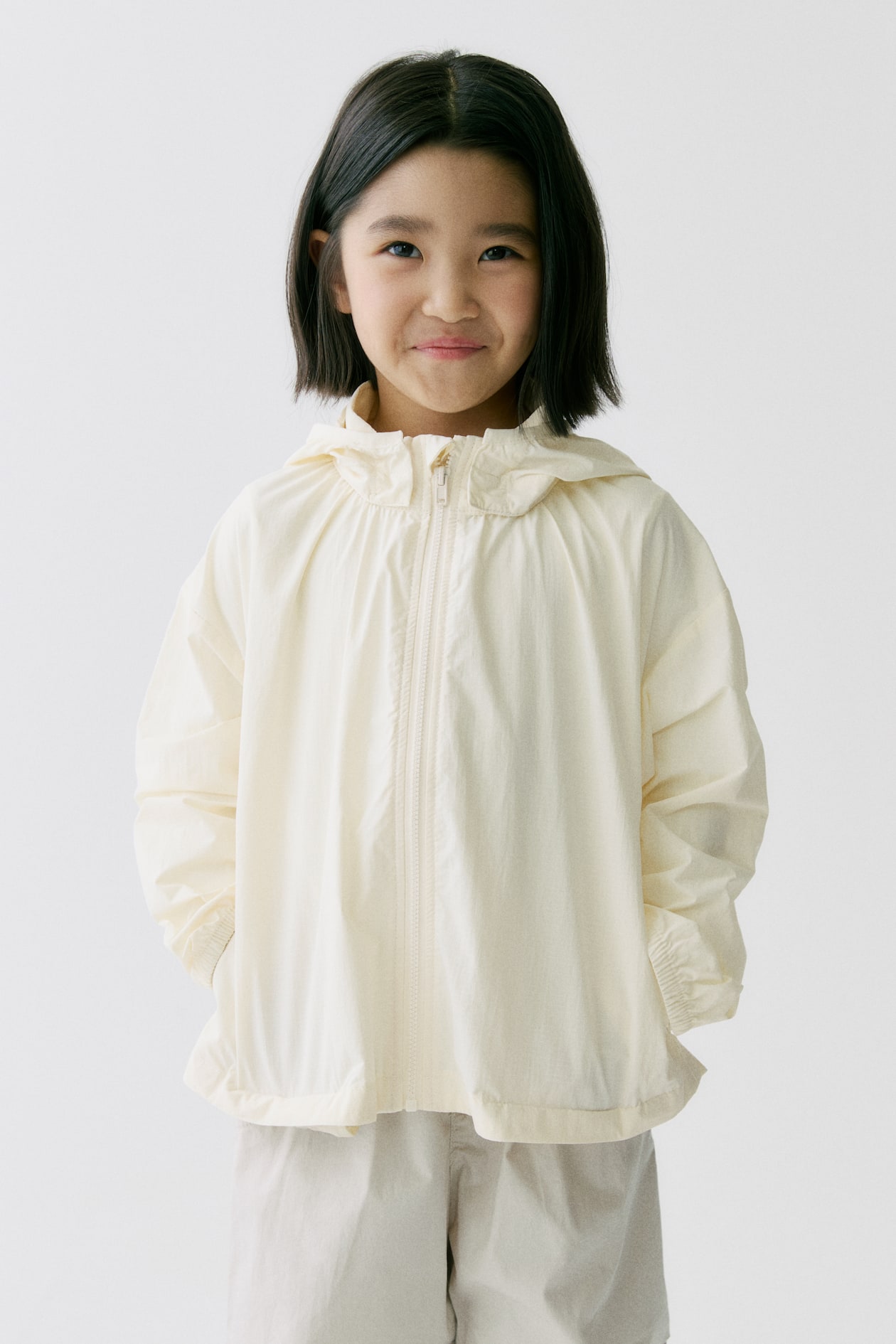 フーデッドウインドブレーカー - クリーム - Kids | H&M JP