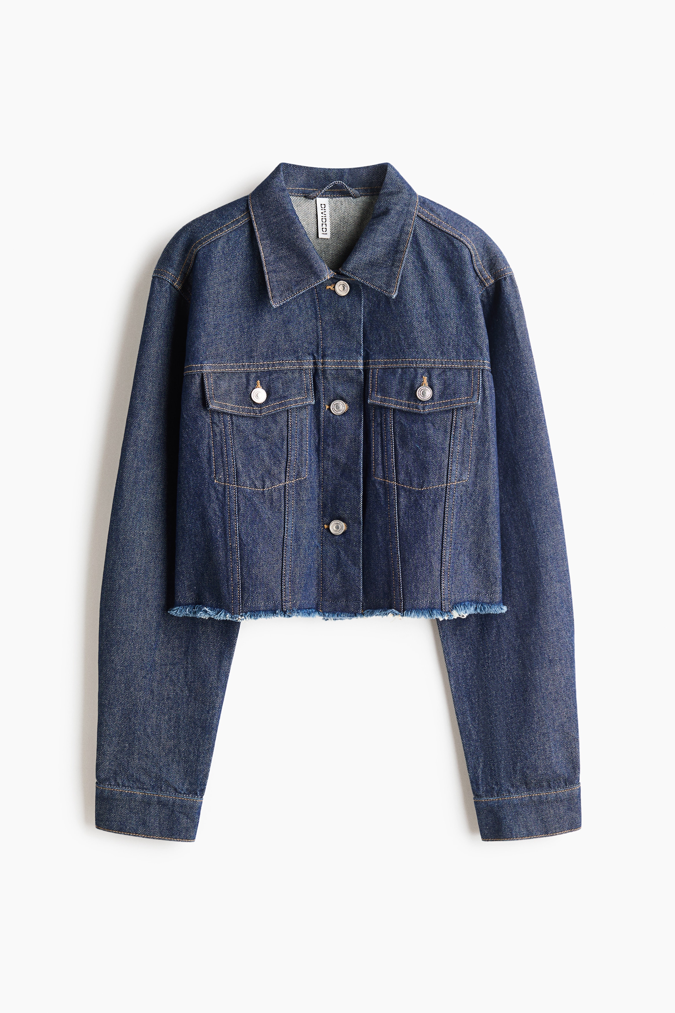 Cropped denim jacket - Dark denim blue