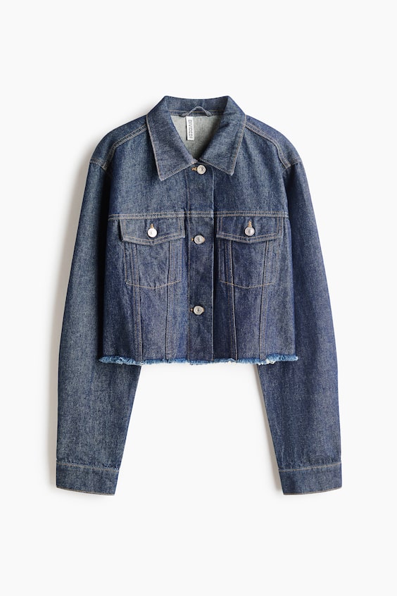 Женские куртки H&M Cropped Denim Jacket