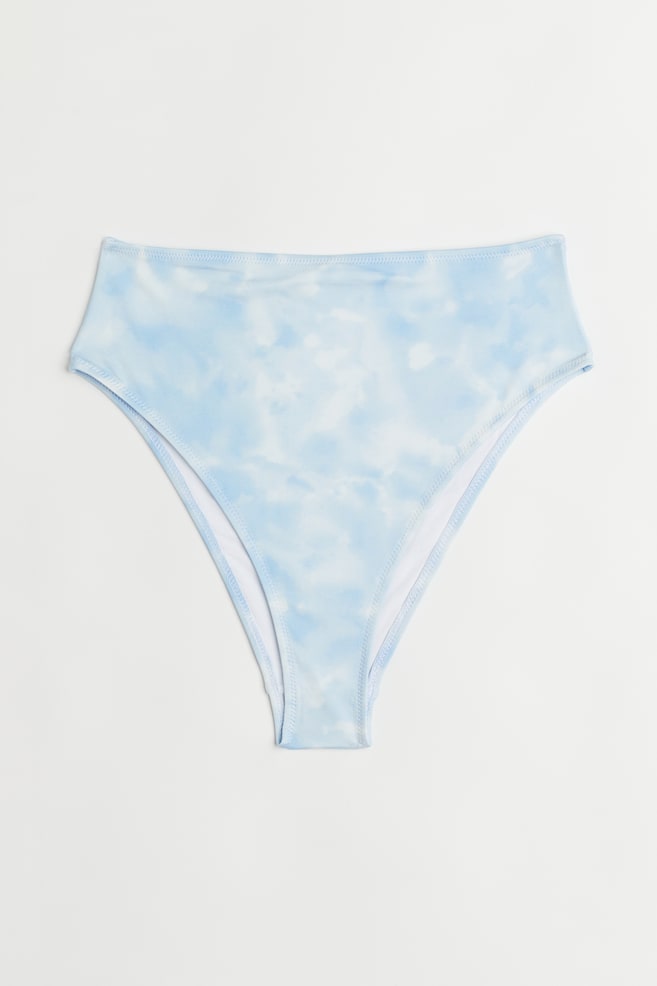 Braga de bikini High leg - Azul claro/Estampado batik - 1