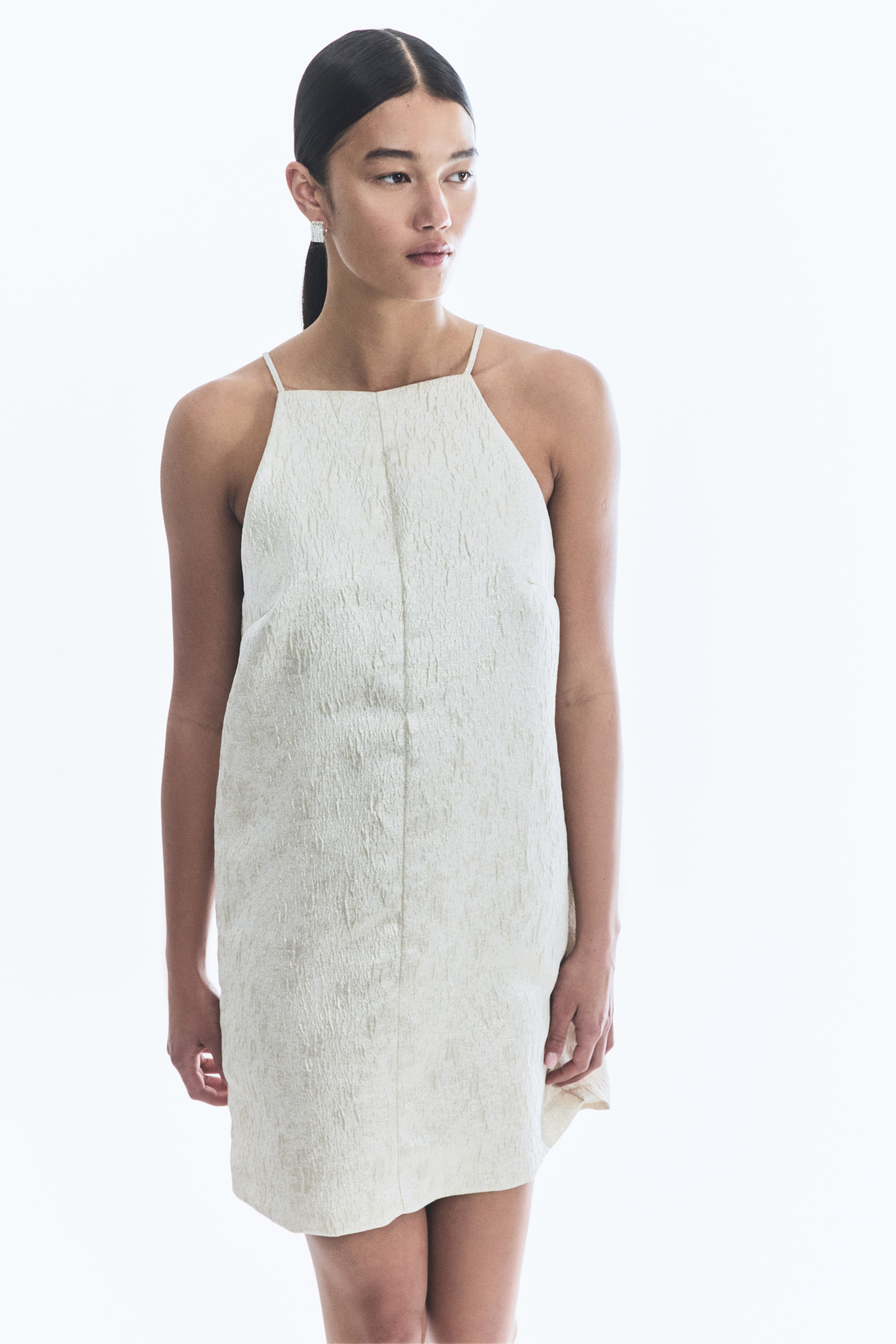 View larger image: Textured Mini Dress - Light beige - Ladies | H&M AU 1