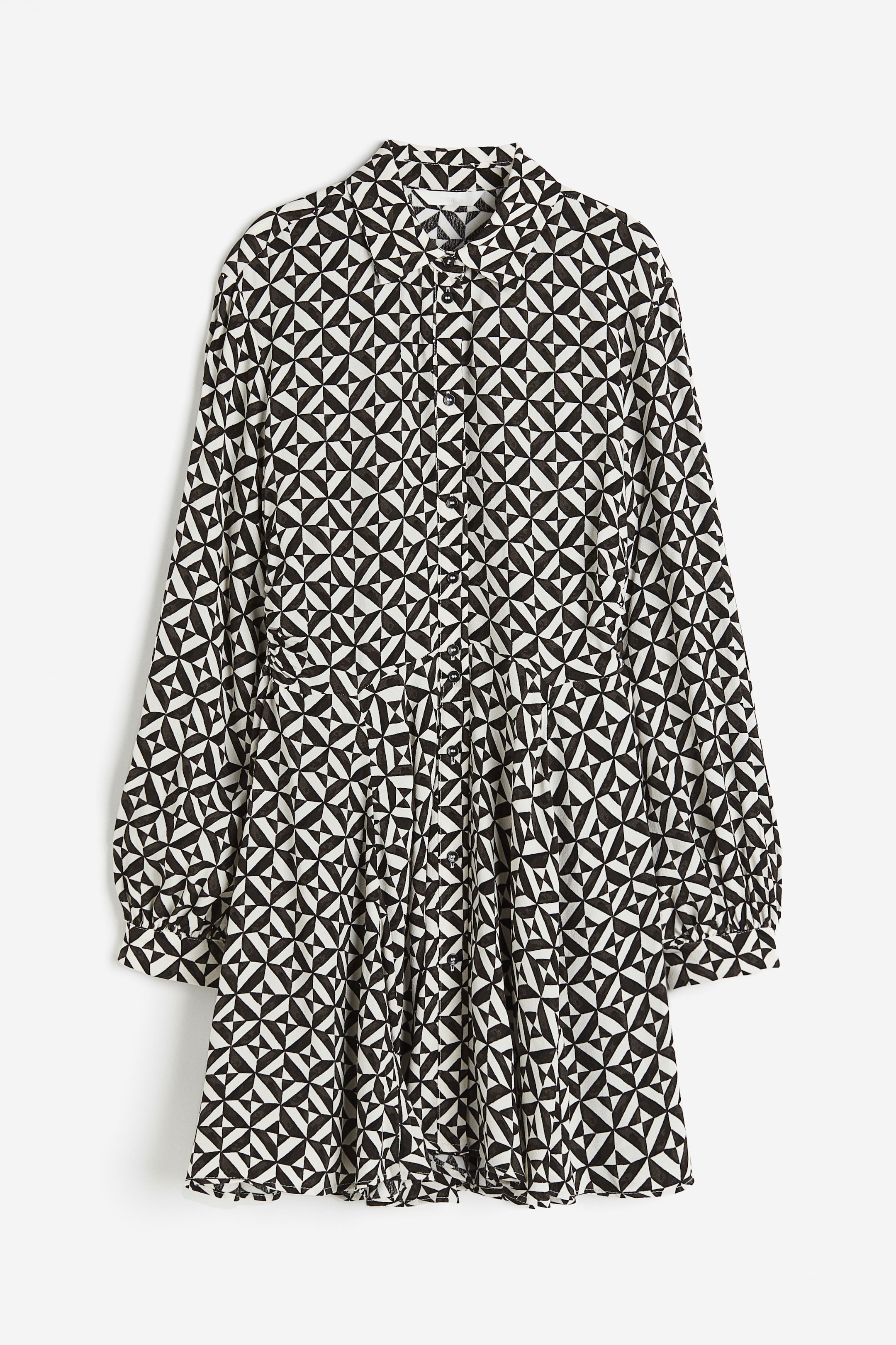 Crêped Shirt Dress