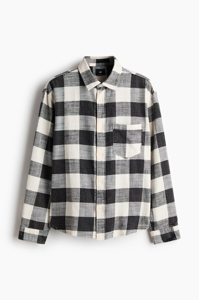 Relaxed Fit Cotton shirt - White/Checked/Red/Checked - 1