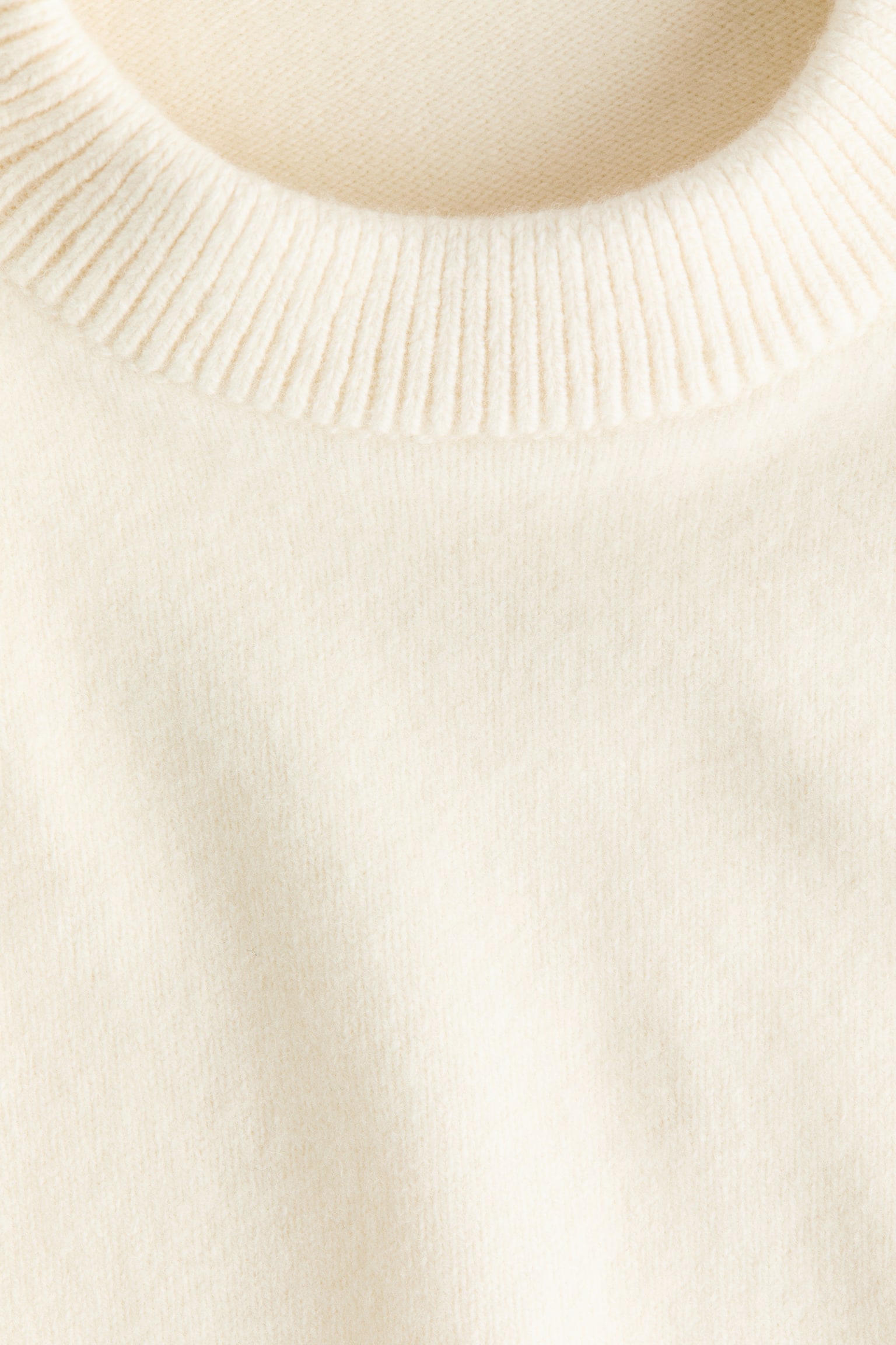 Женский свитер H&M Wool-Blend Sweater with Shoulder Pads, цвет: Светлый бежевый — фото 6