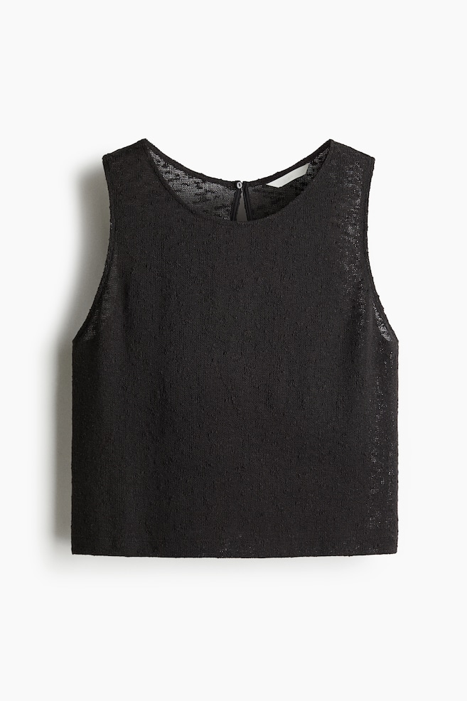 Tanktop aus strukturiertem Strick - Schwarz - 1