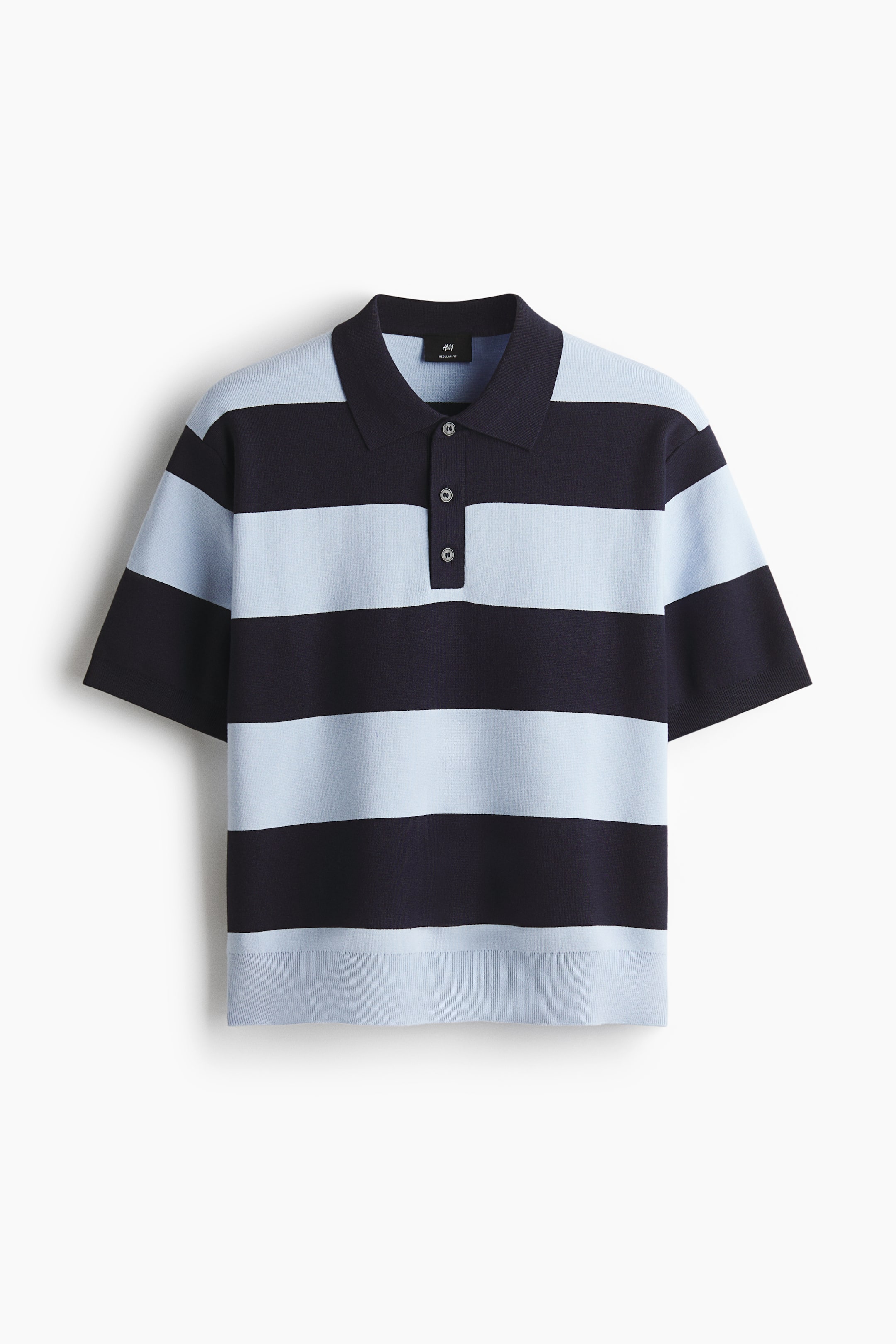 View larger image: Regular Fit Polo shirt - Navy blue/Striped - Men | H&M US 5