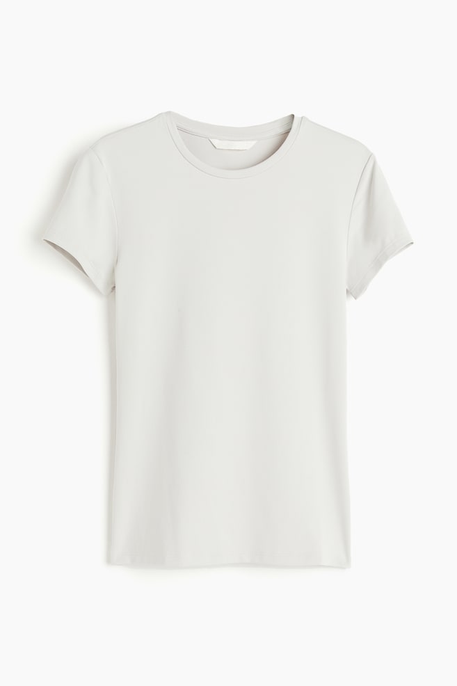 Tætsiddende T-shirt i mikrofiber - Sølvgrå/Hvid/Sort/Lys beige/Mørkegrå/Beige - 1