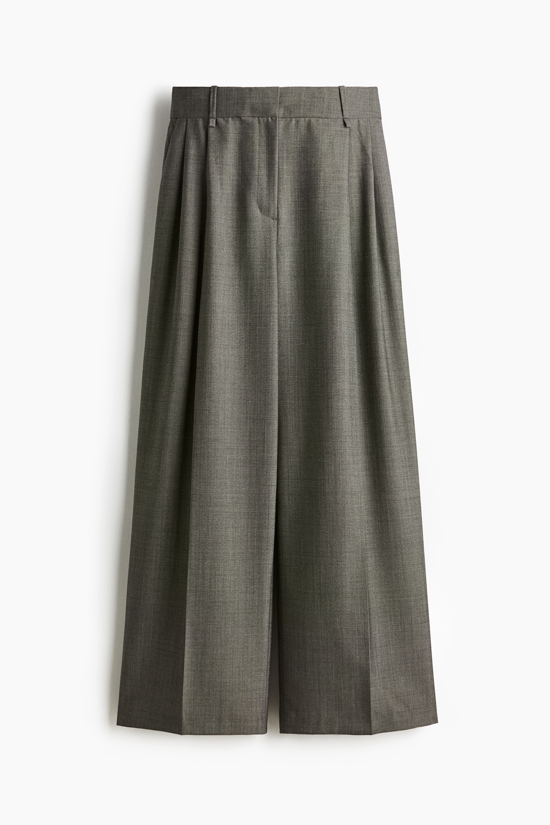 Wool-Blend Dress Pants - Gray/Dark gray melange