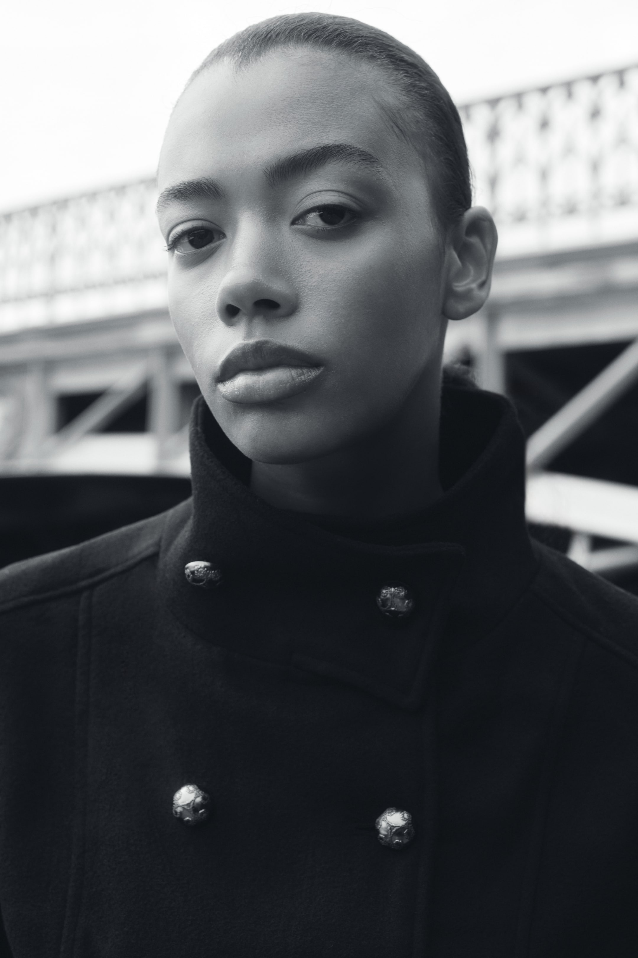 Veste à fermeture croisée avec col cheminée