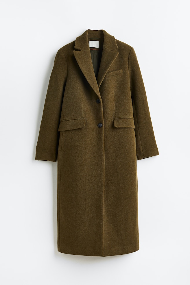 Wool-blend coat - Dark olive green - 2