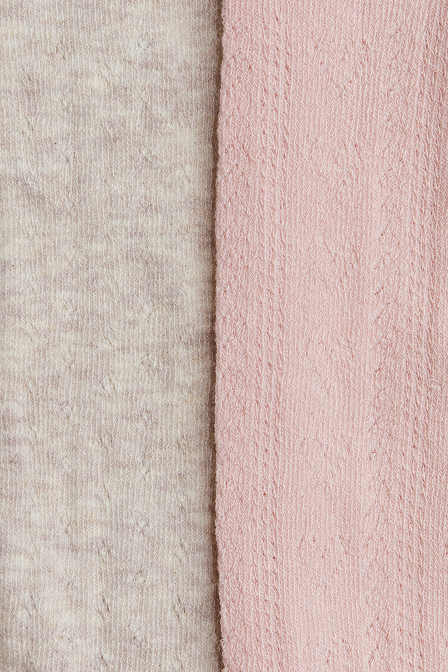 2-pack textured-knit tights - Light pink/Beige/Cream - 2