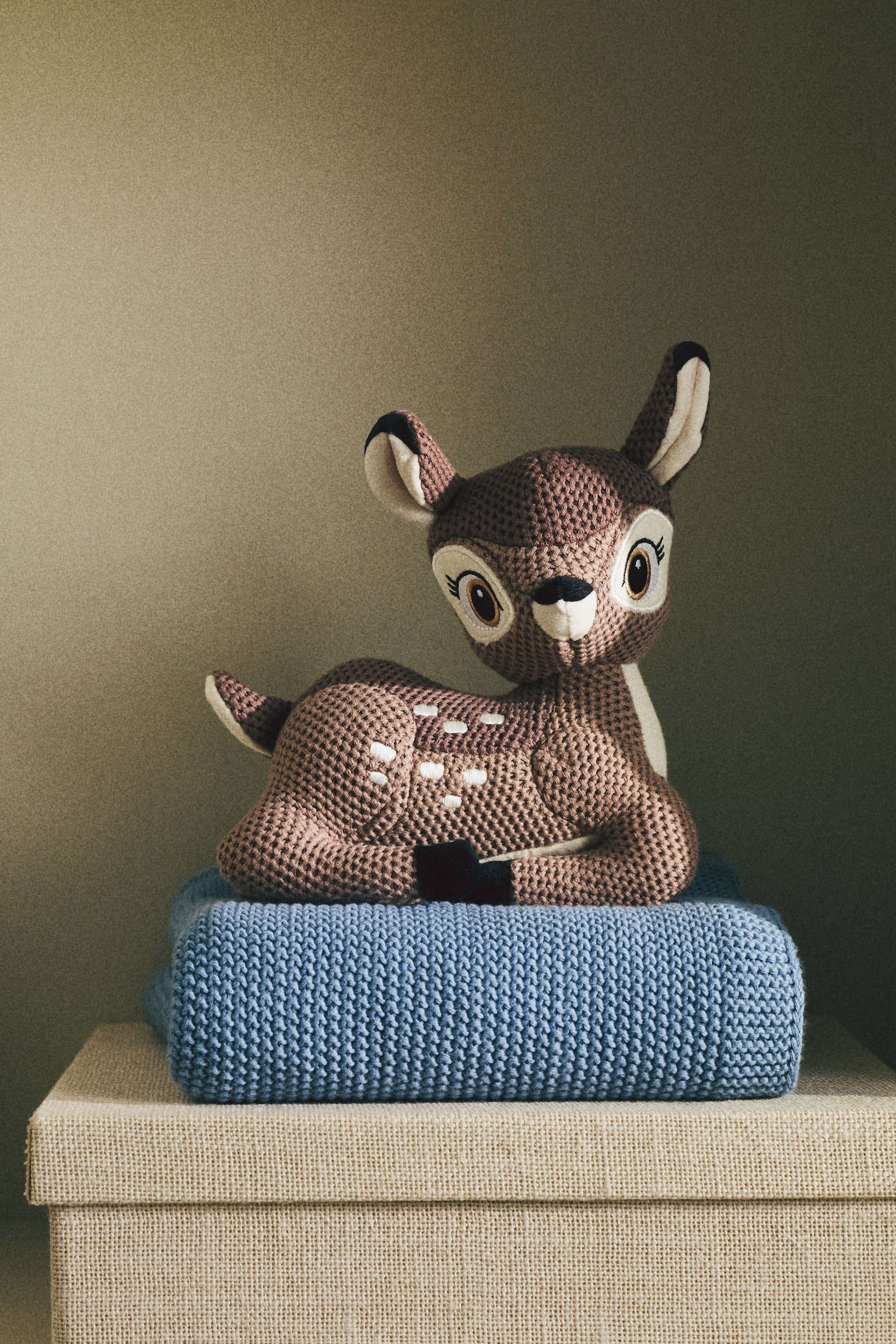 Babydecke aus Baumwolle mit Perlmuster - Blau/Hellbeige/Helles Khakigrün - 1