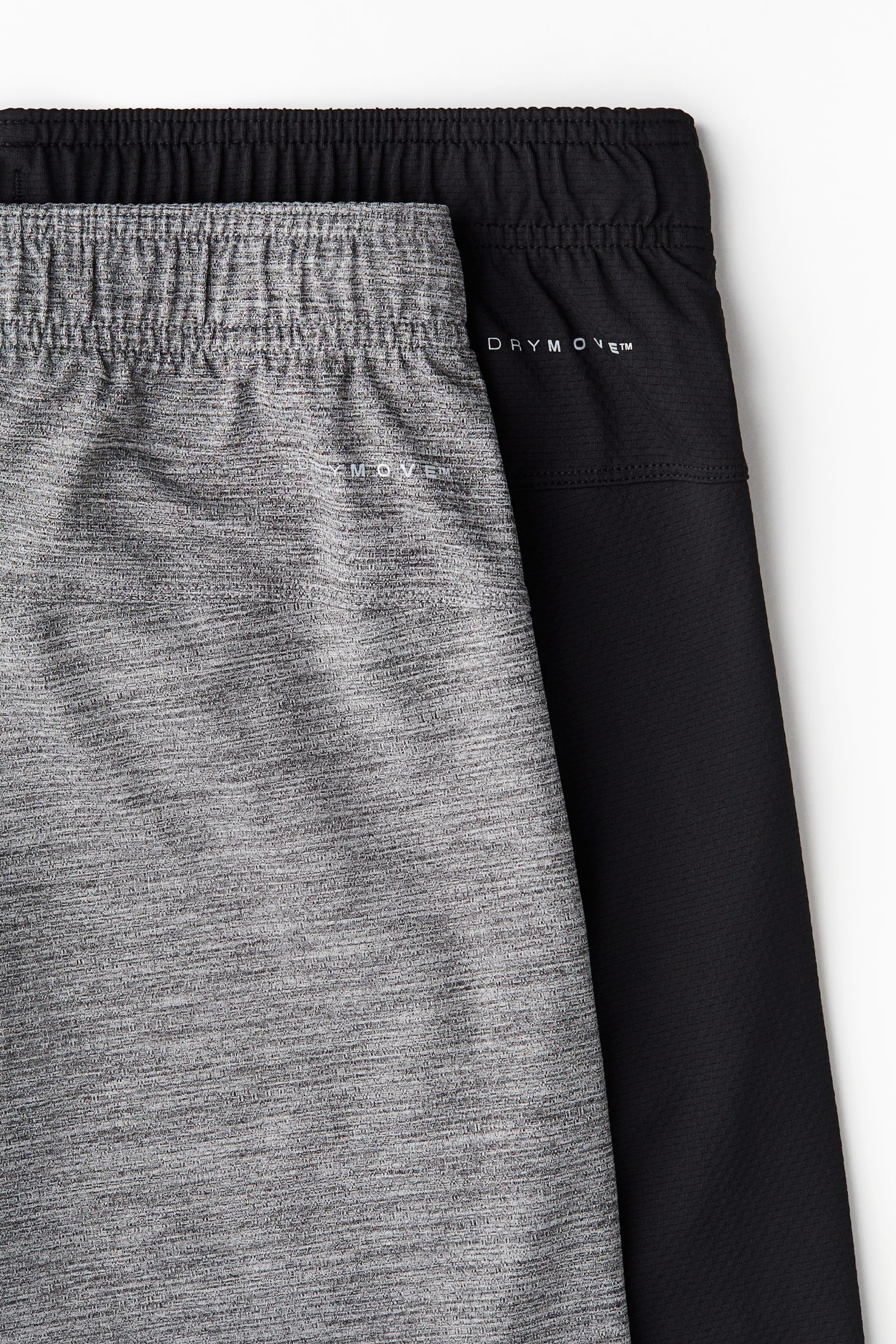 2-pack sports shorts with DryMove™ - Grey marl/Black - 3