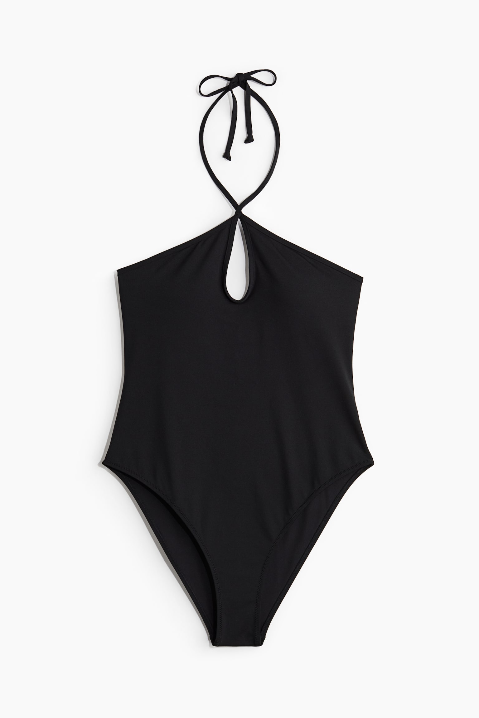 Padded-cup halterneck swimsuit - Black - 2