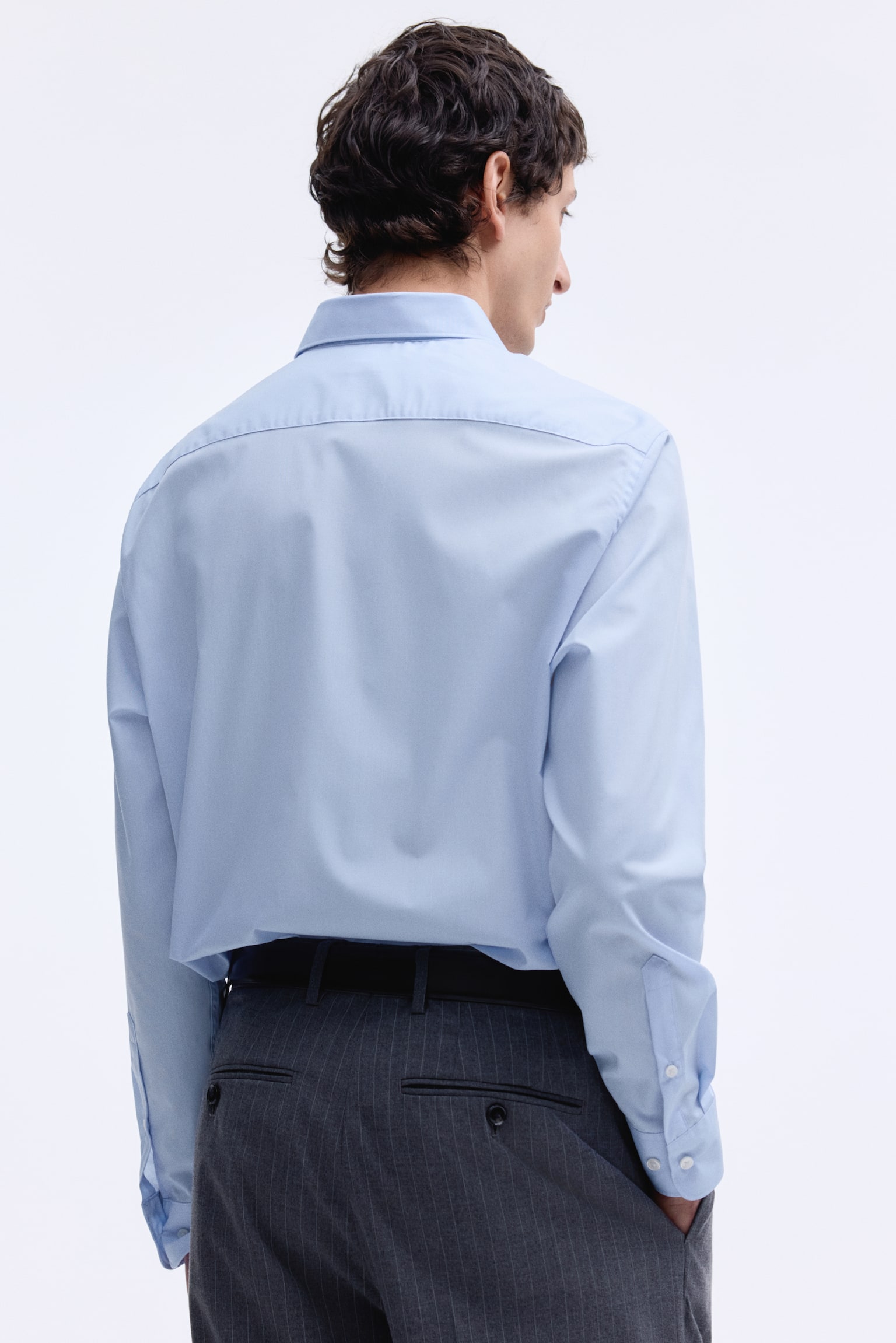 Áo sơ mi chống nhăn Regular Fit - Màu xanh dương nhạt/Màu trắng/Màu đen - 3