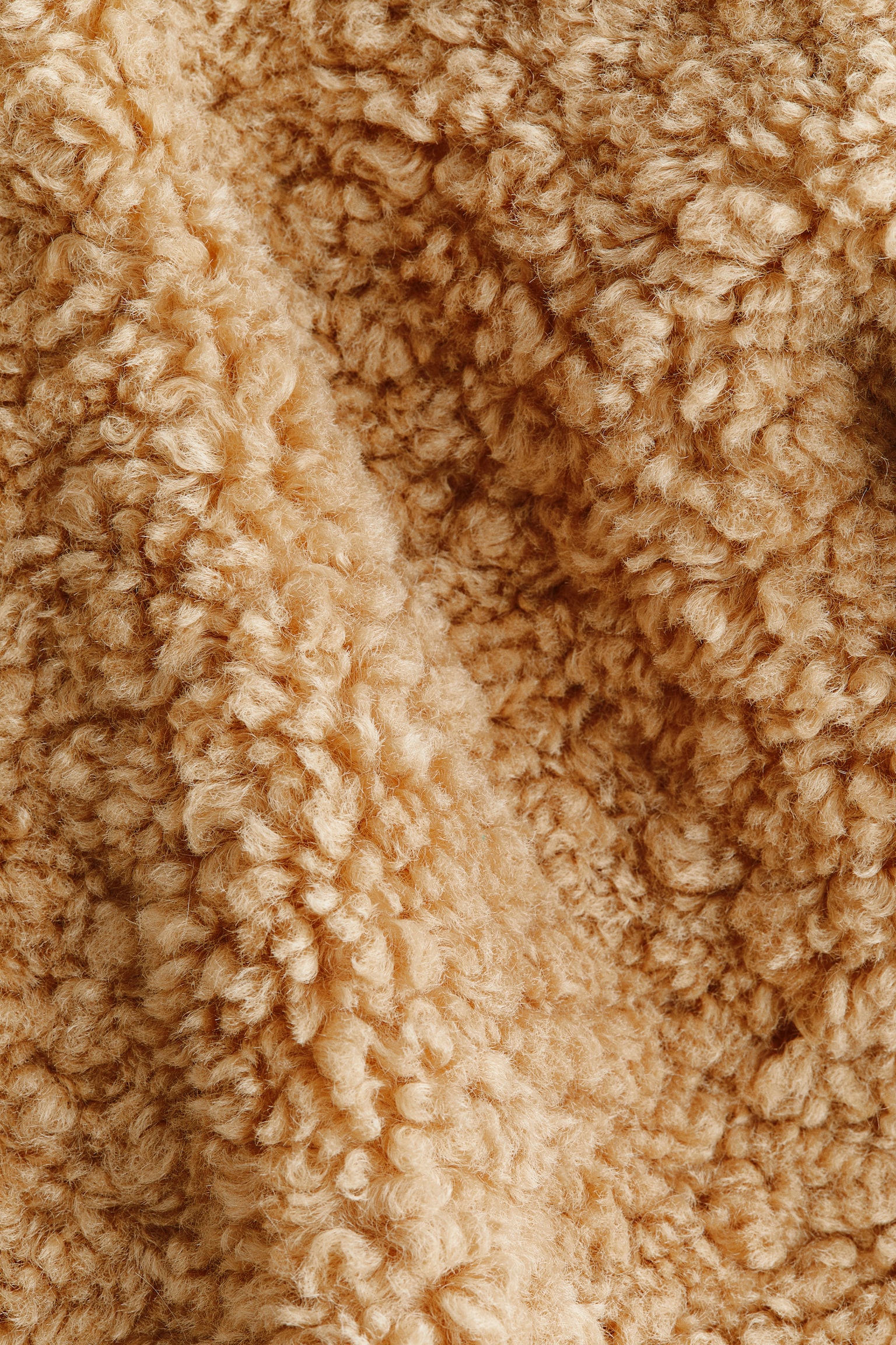 Cropped jakke i teddybear - Mørk beige - 5