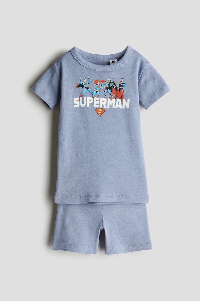 Snug Fit Cotton Jersey Pajamas - Dusty blue/Superman/Gray melange/Marvel Comics/Light blue/PAW Patrol/White/Sonic the Hedgehog - 1
