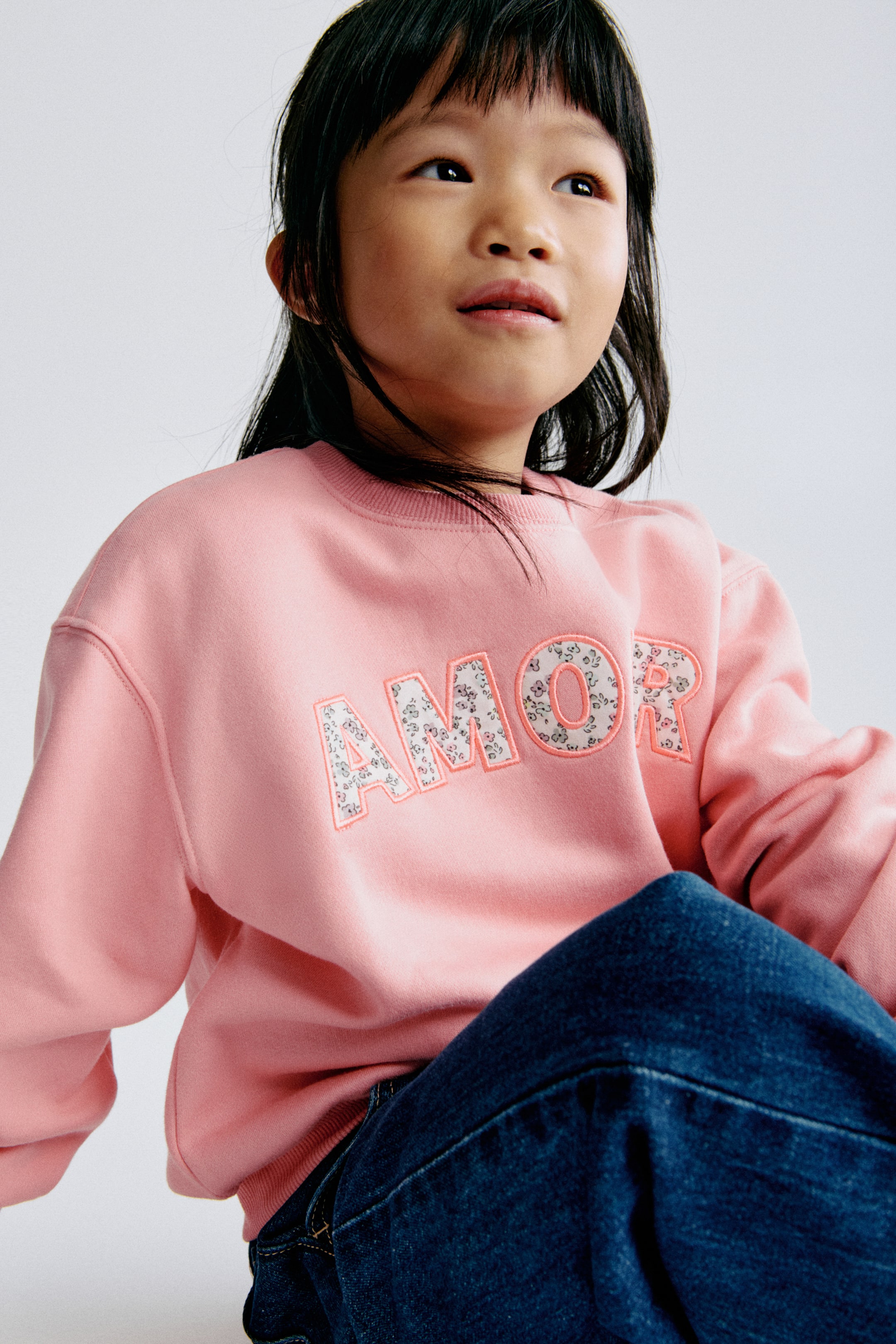 View larger image: Motif-detail sweatshirt - Pink/Amour - Kids | H&M 2