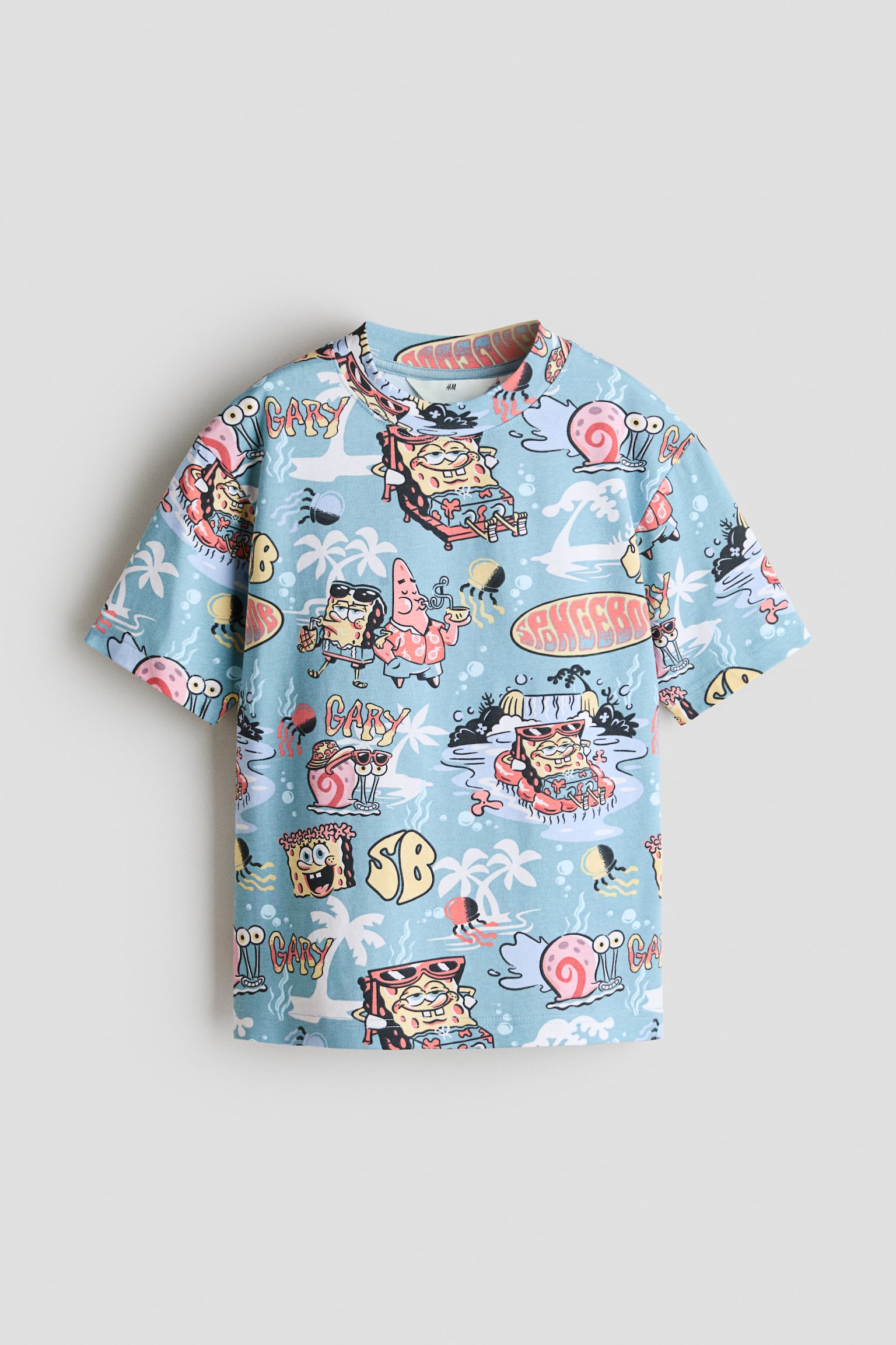 Printed T-shirt - Blue/SpongeBob SquarePants/Light dusty blue/SpongeBob/Grey/SpongeBob SquarePants/White/Spider-Man/White/The Simpsons/Dark grey/SpongeBob/White/The Simpsons/Light blue/Minecraft/Dark grey/SmileyWorld®