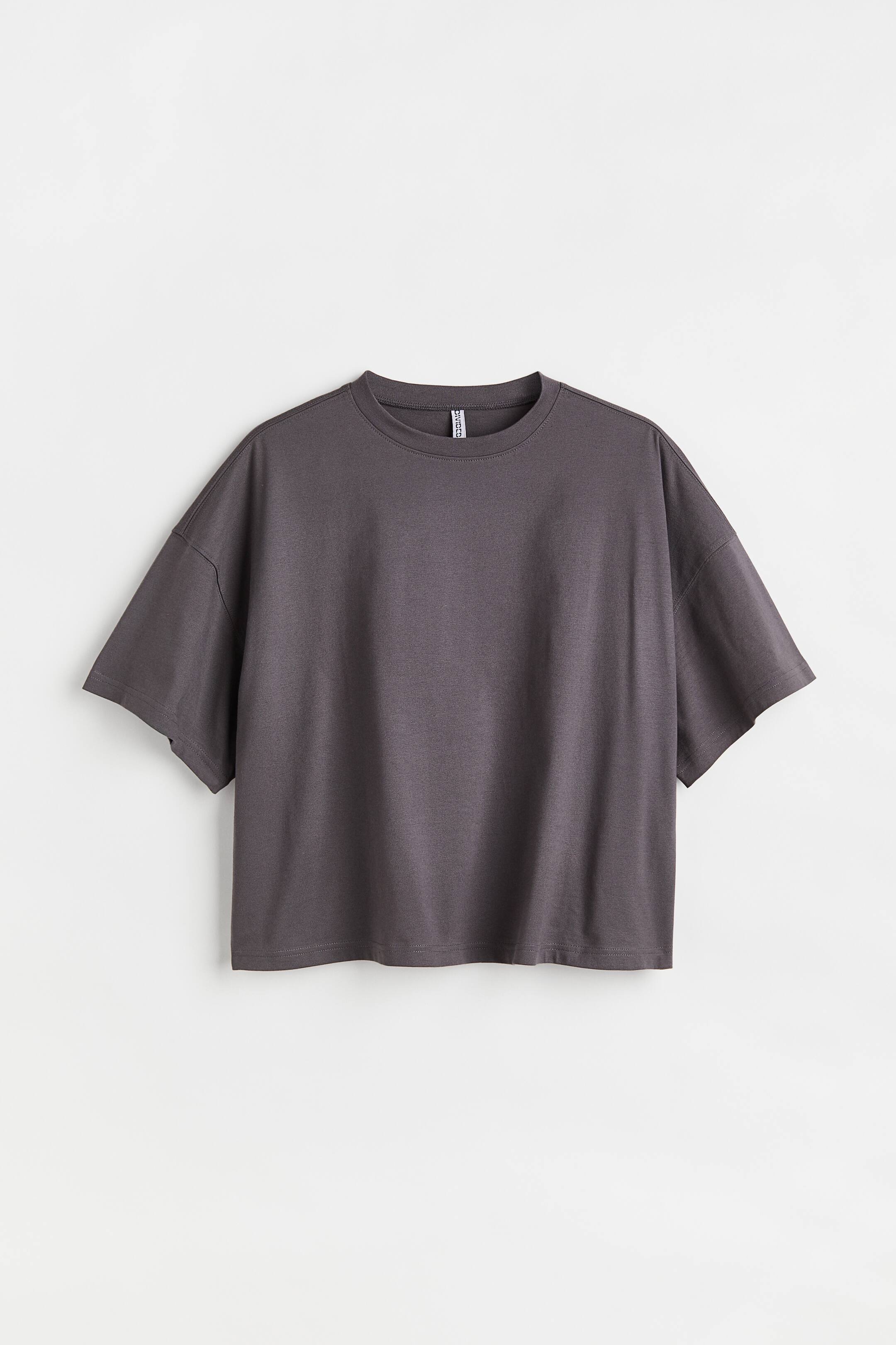 View larger image: H&M+ Cotton T-shirt - Dark grey - Ladies | H&M 1
