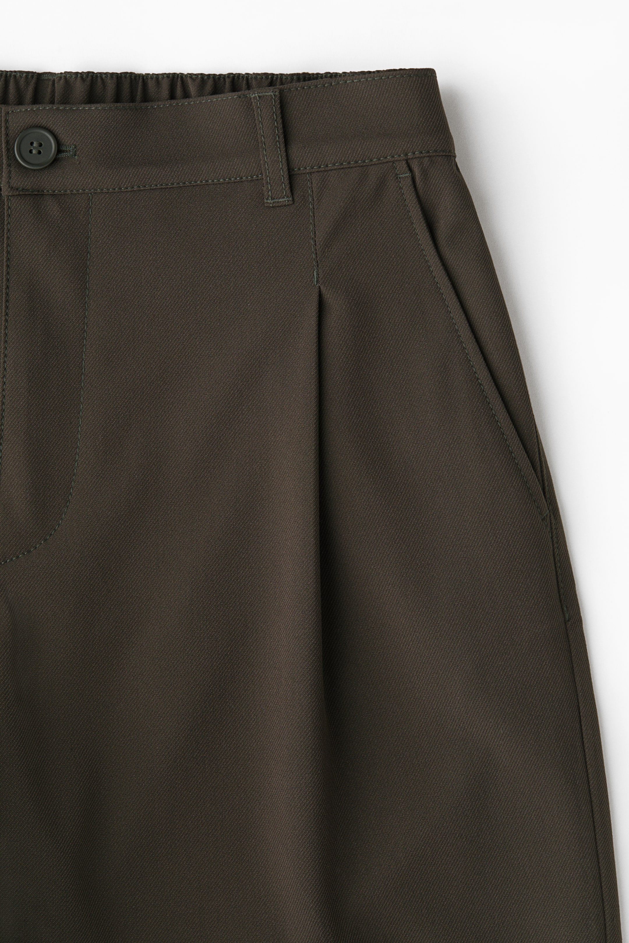 이미지 확대 보기: 테일러드 팬츠 루즈핏 - Dark khaki green - Men | H&M KR 3