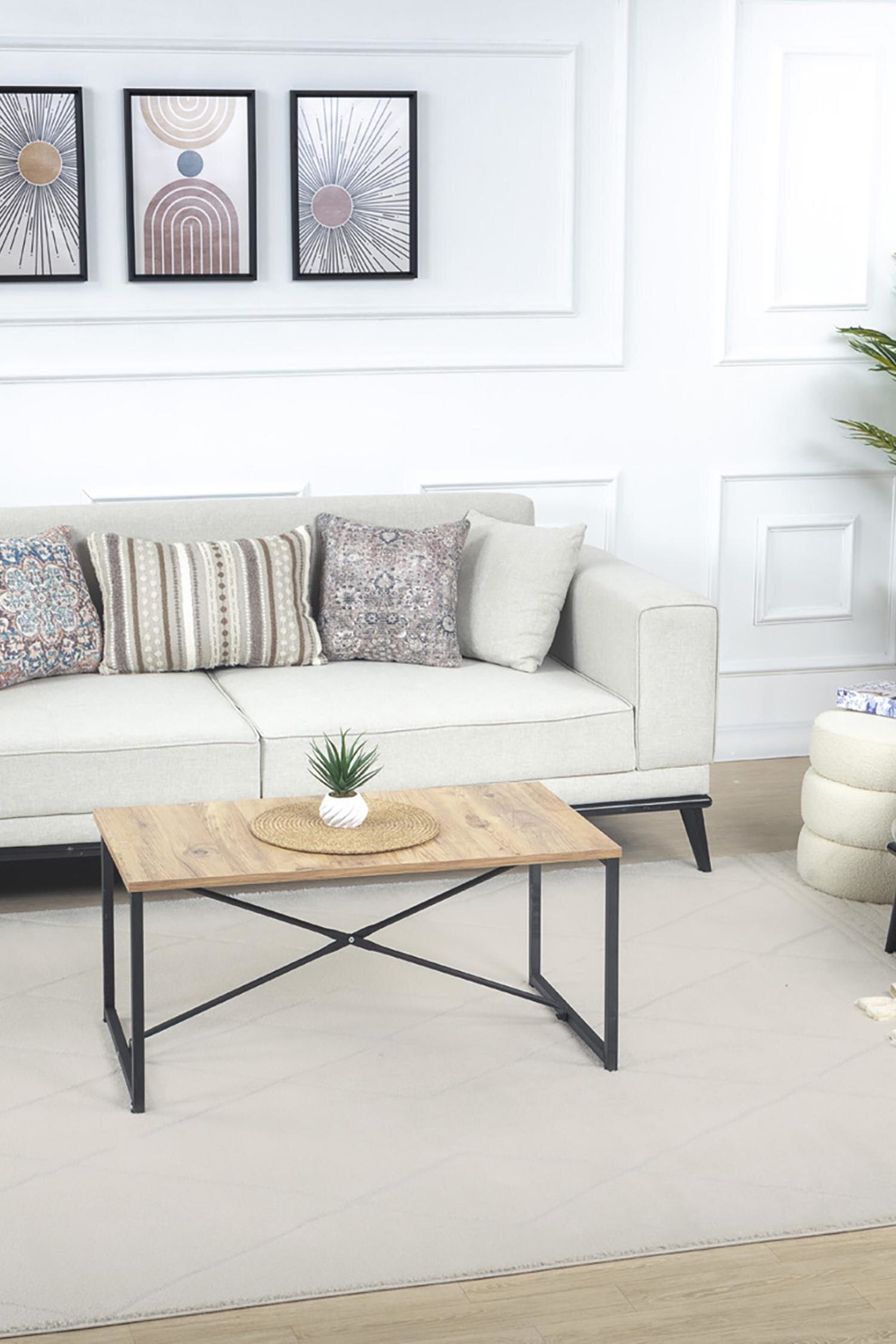 Berber Modern High Pile Area Rug - Ivory