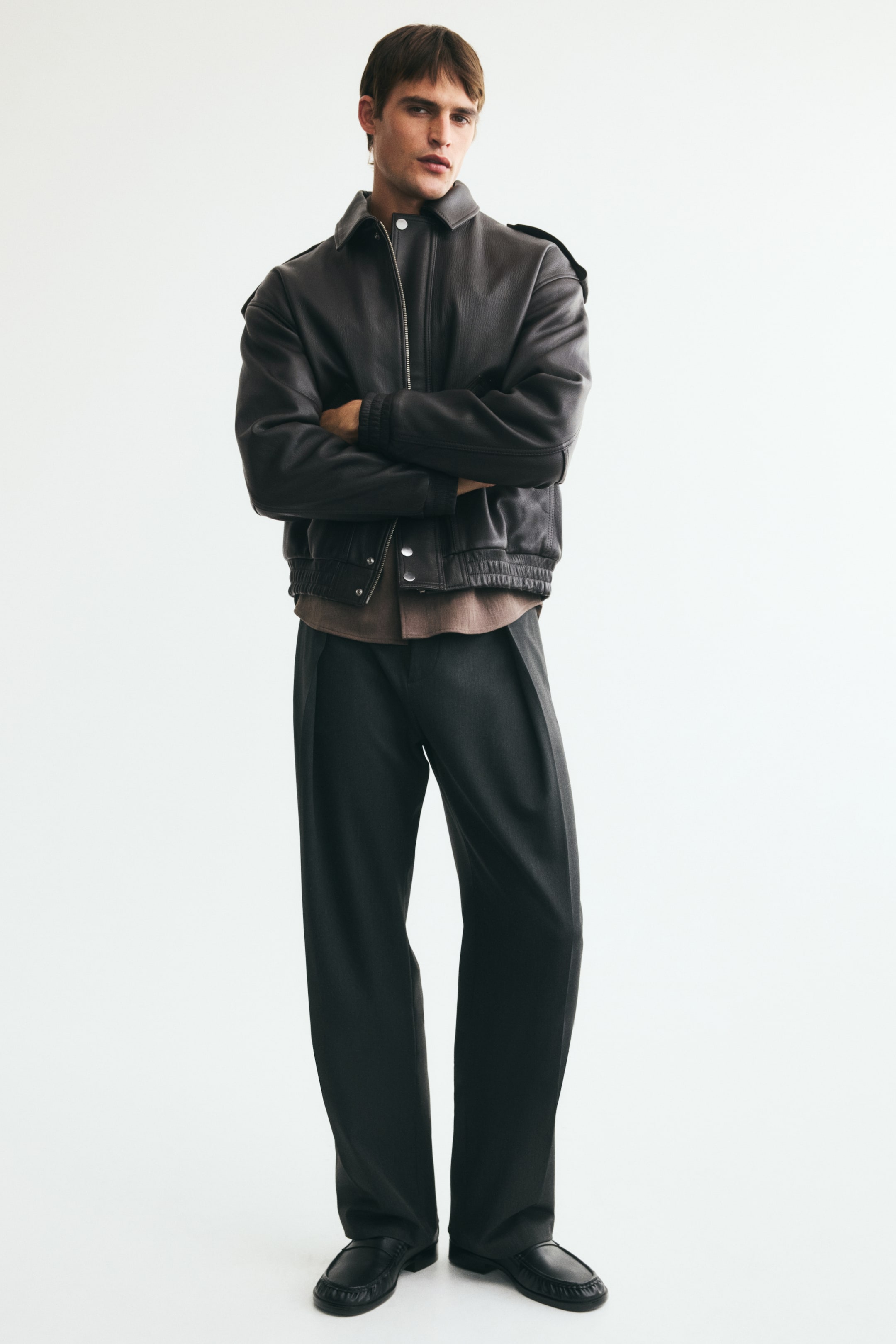 Мужские куртки H&M Leather Blouson Jacket — фото 4