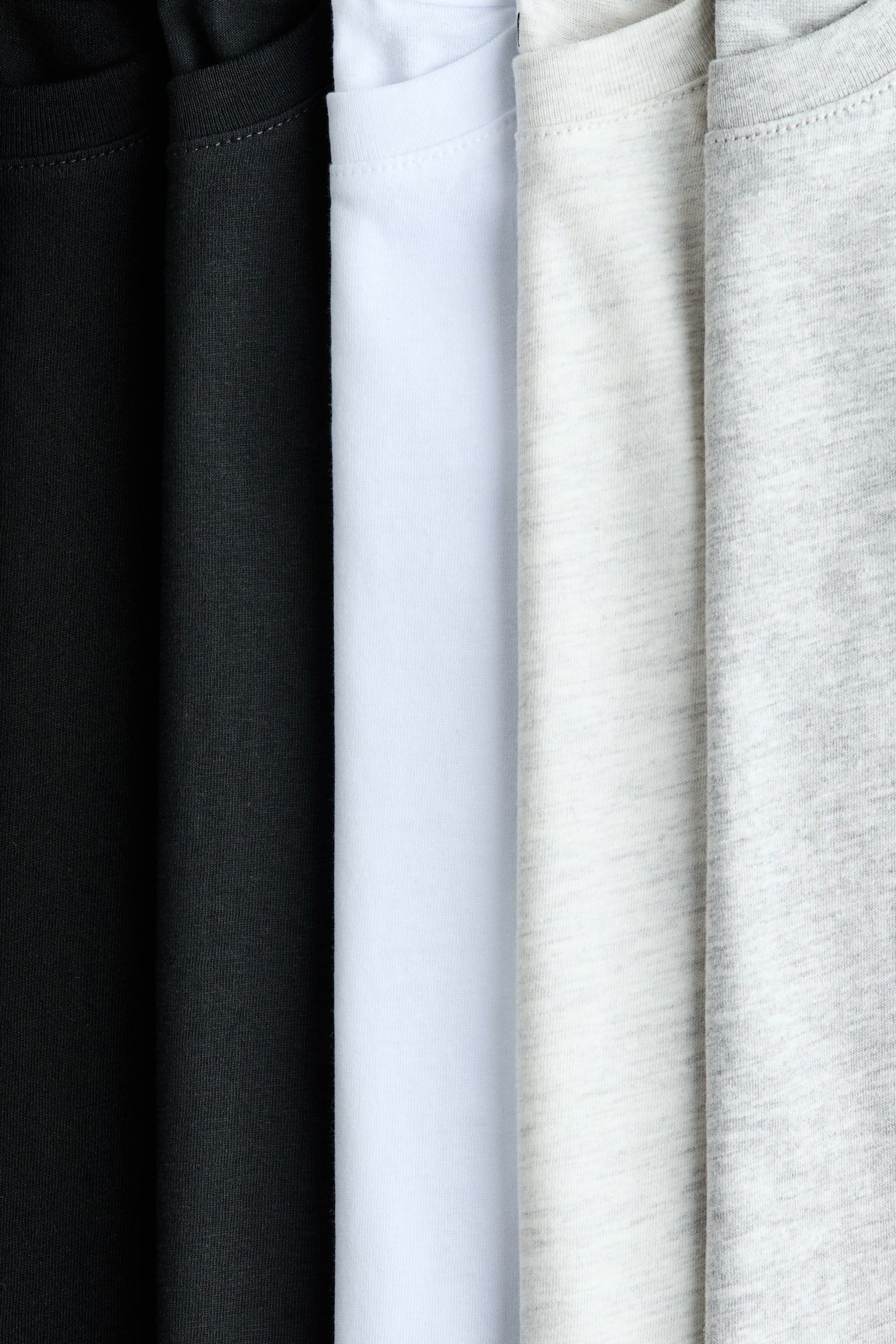 Набір із 5 бавовняних футболок - Сірий меланж/Блакитний/білий/жовтий/Коричневий/чорний/темно-сірий/Блакитний/світло-сірий меланж - 2